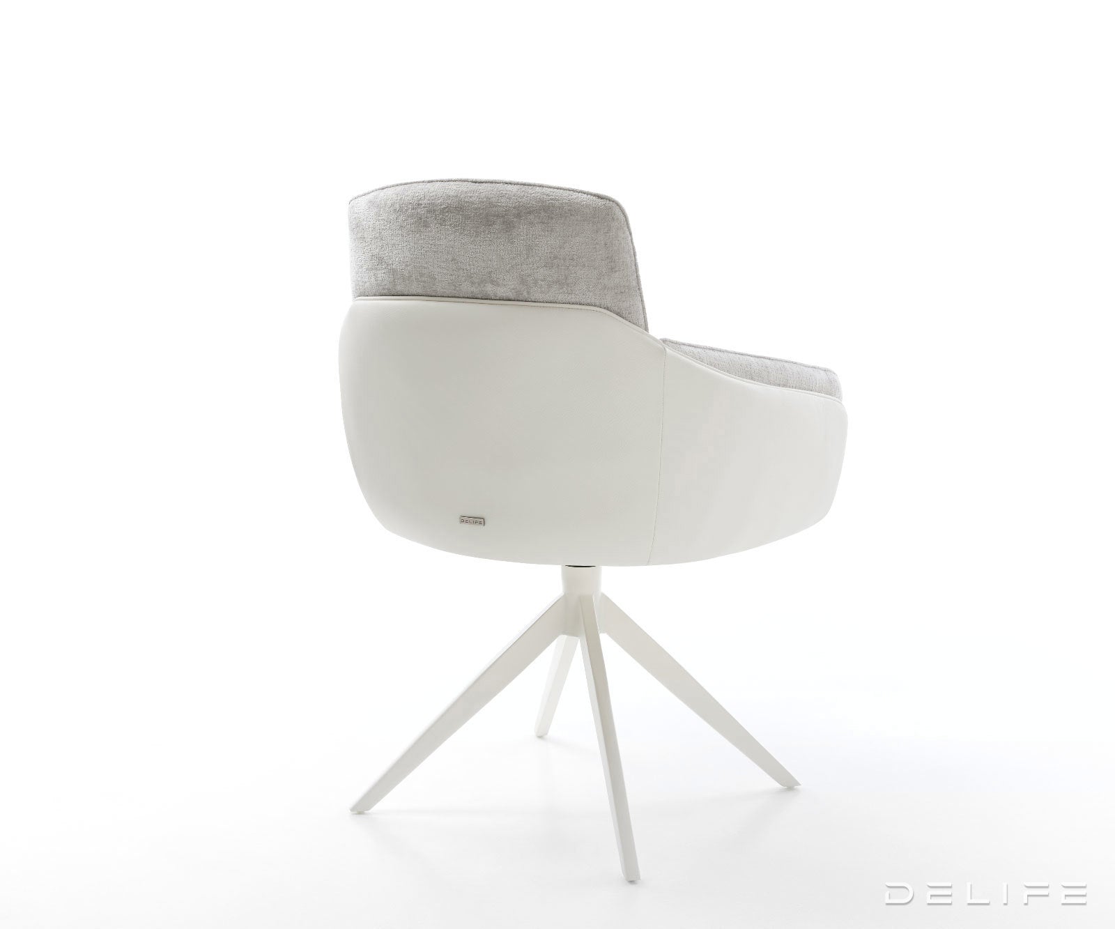 Jedilniški stol Luan, material: chenille/koža