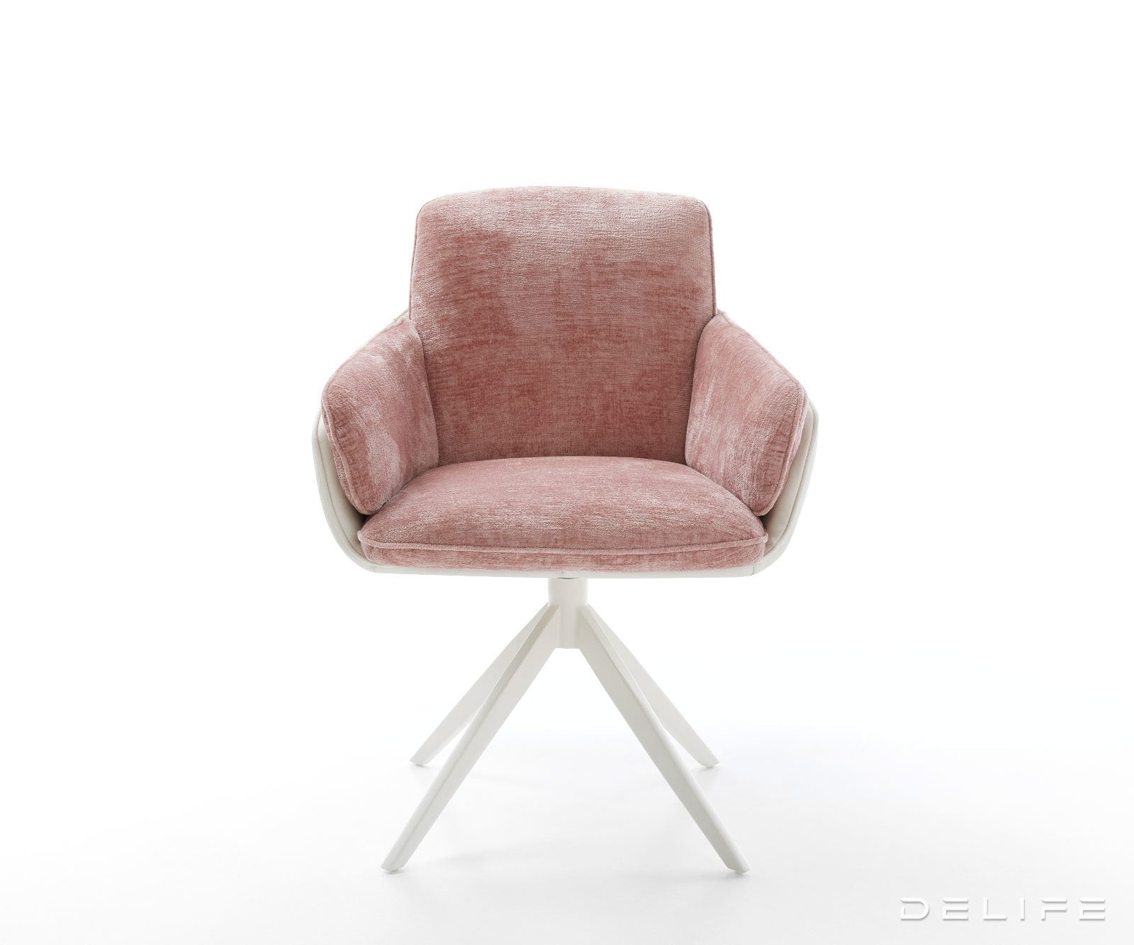 Jedilniški stol Luan, material: chenille/koža