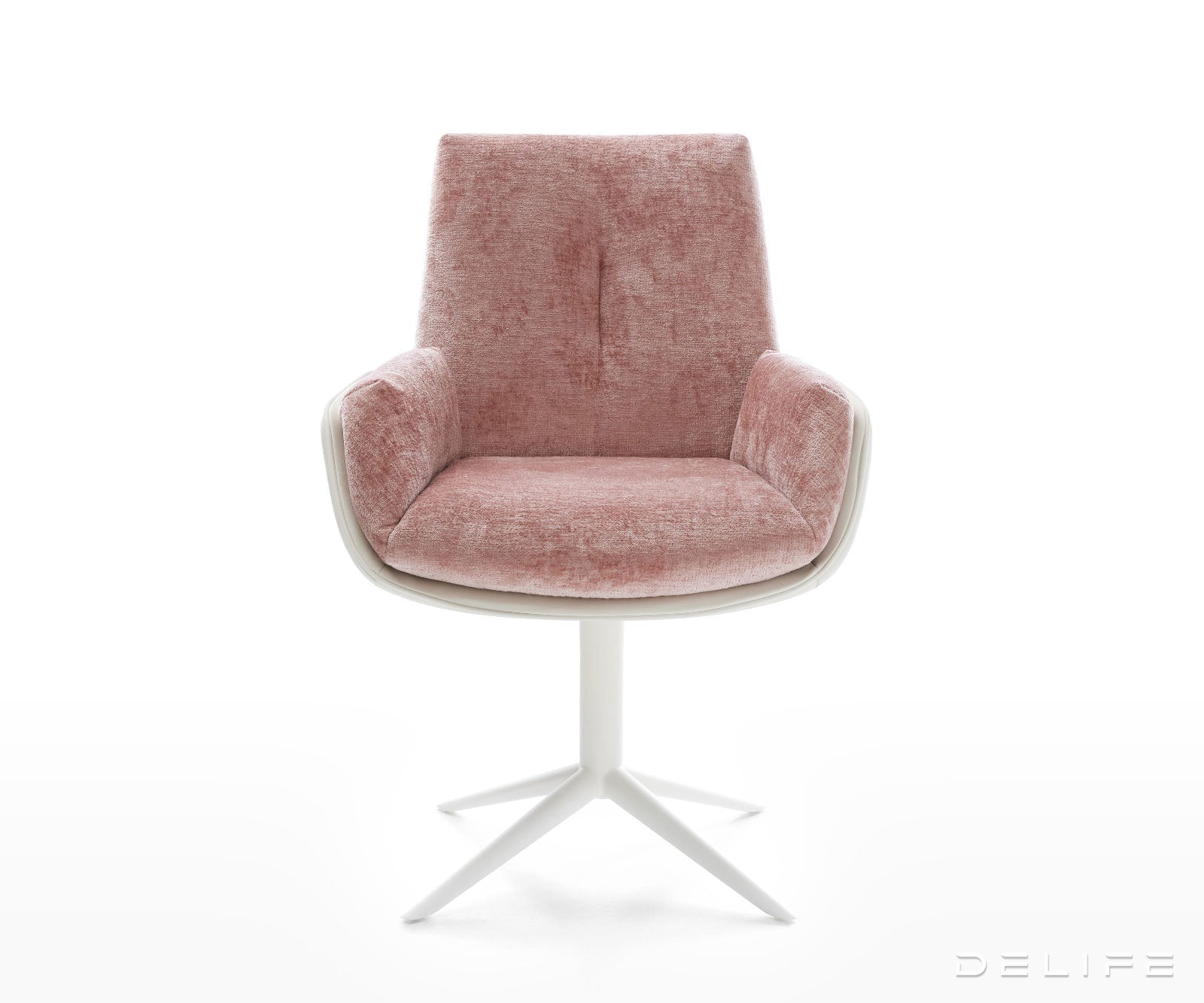 Jedilniški stol Clea, material: chenille/koža