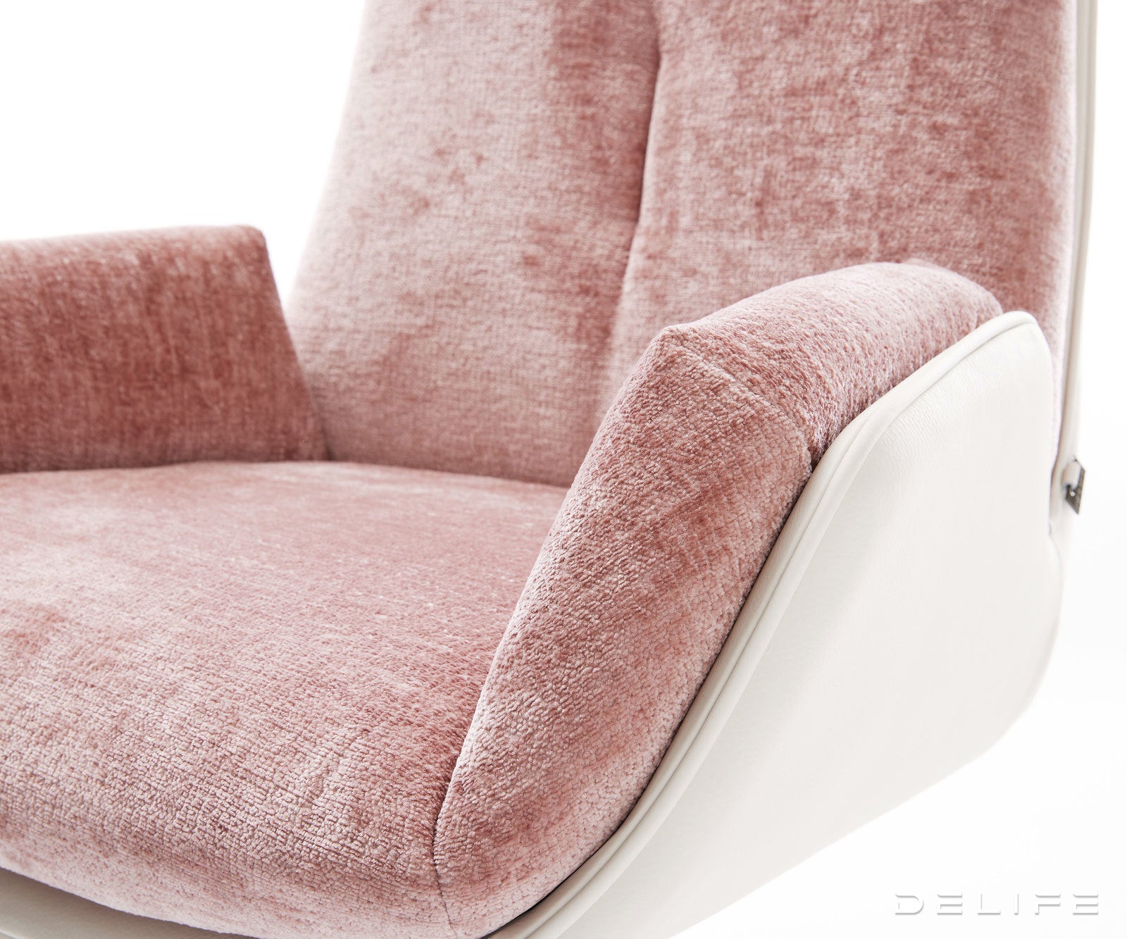 Jedilniški stol Clea, material: chenille/koža