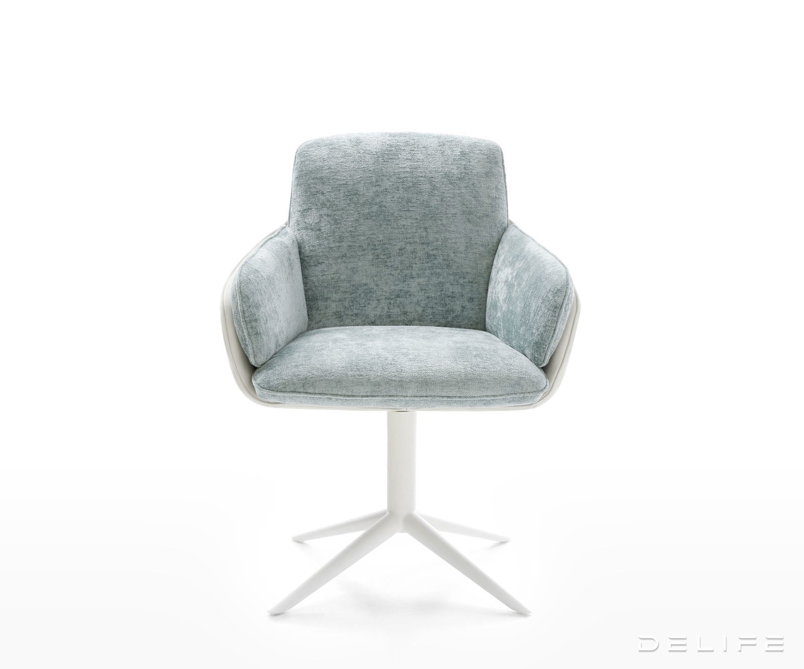 Jedilniški stol Luan, material: chenille/koža