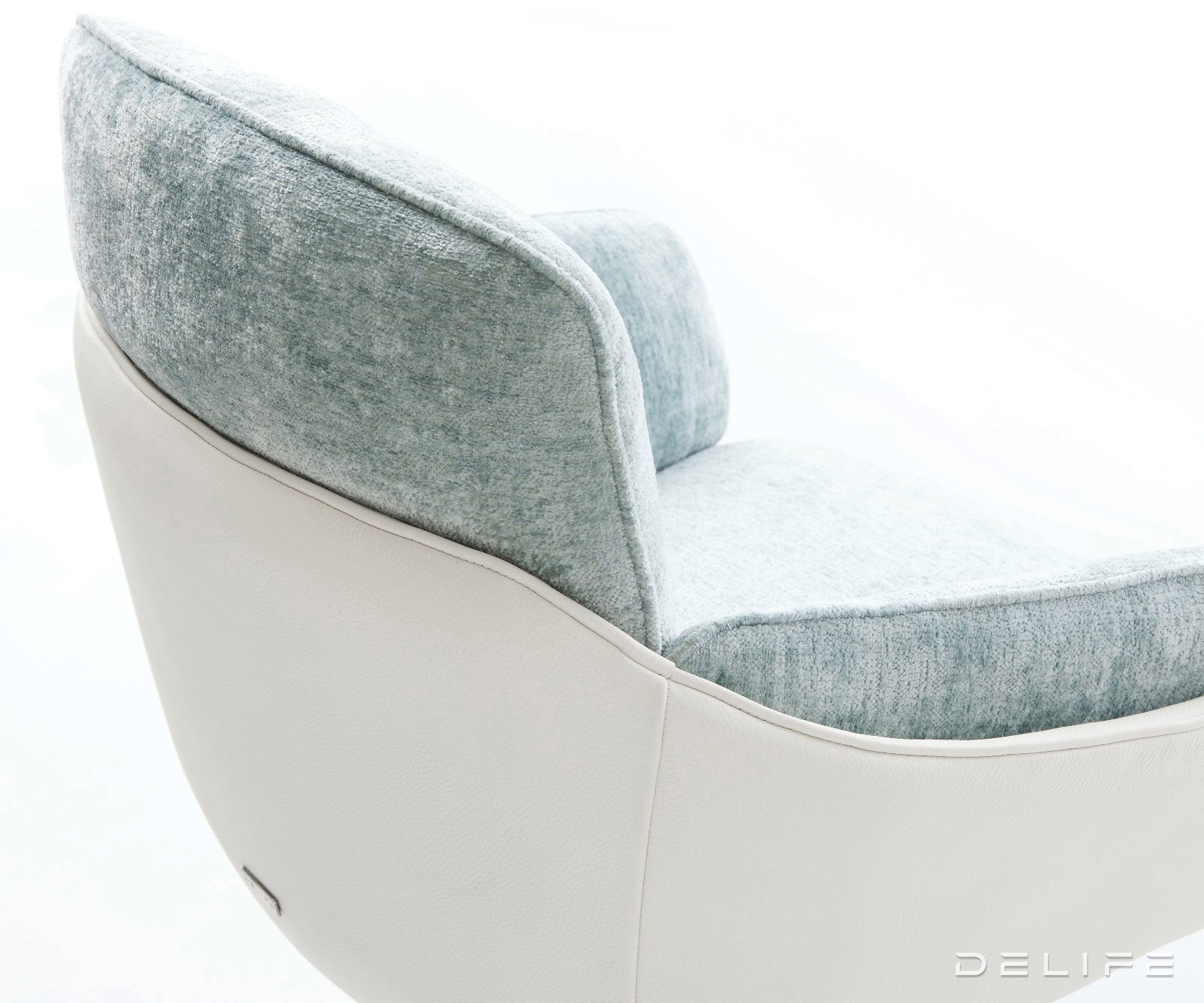 Jedilniški stol Luan, material: chenille/koža