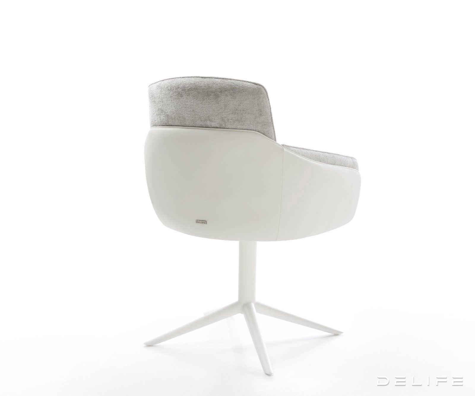 Jedilniški stol Luan, material: chenille/koža