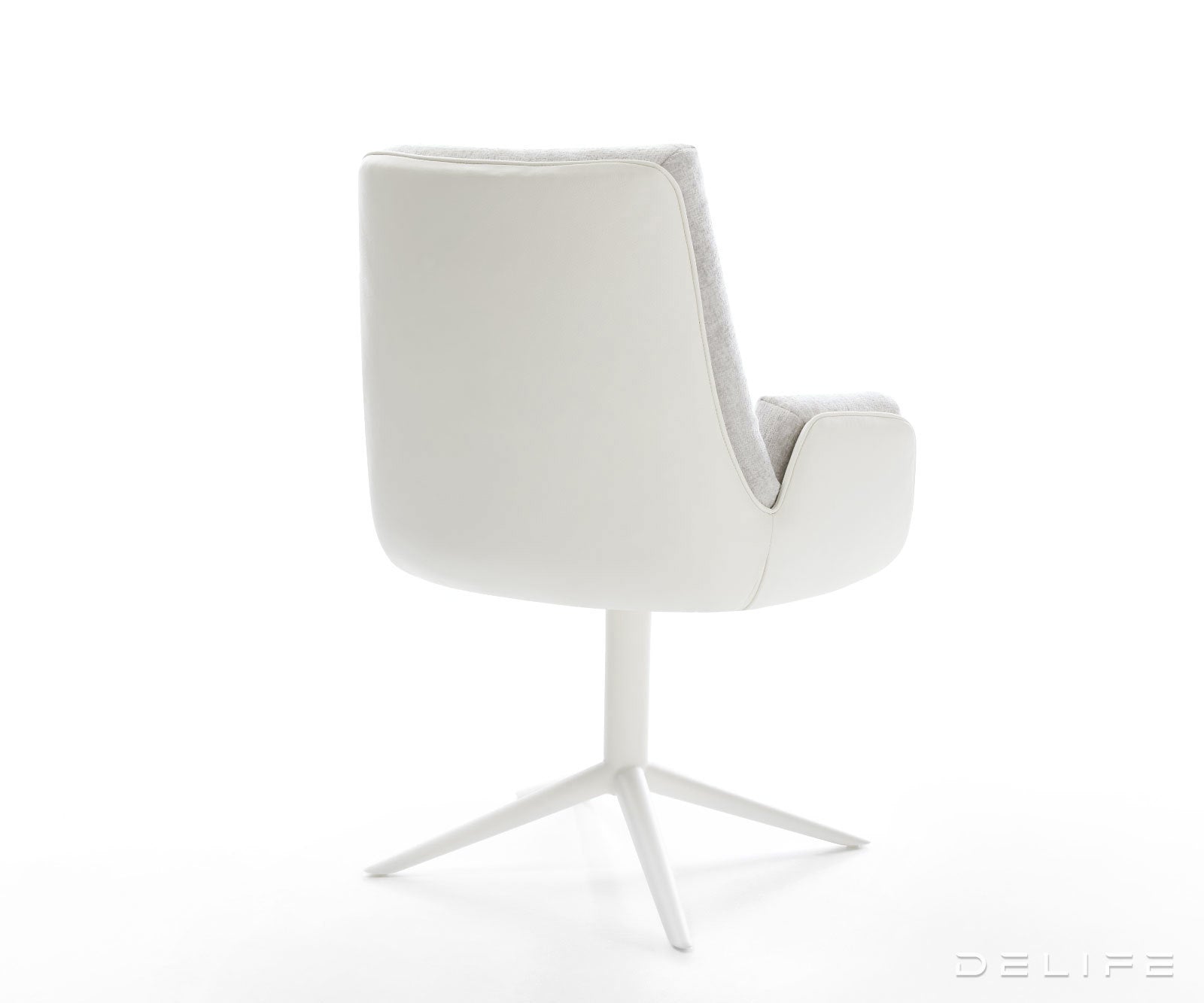 Jedilniški stol Clea, material: chenille/koža