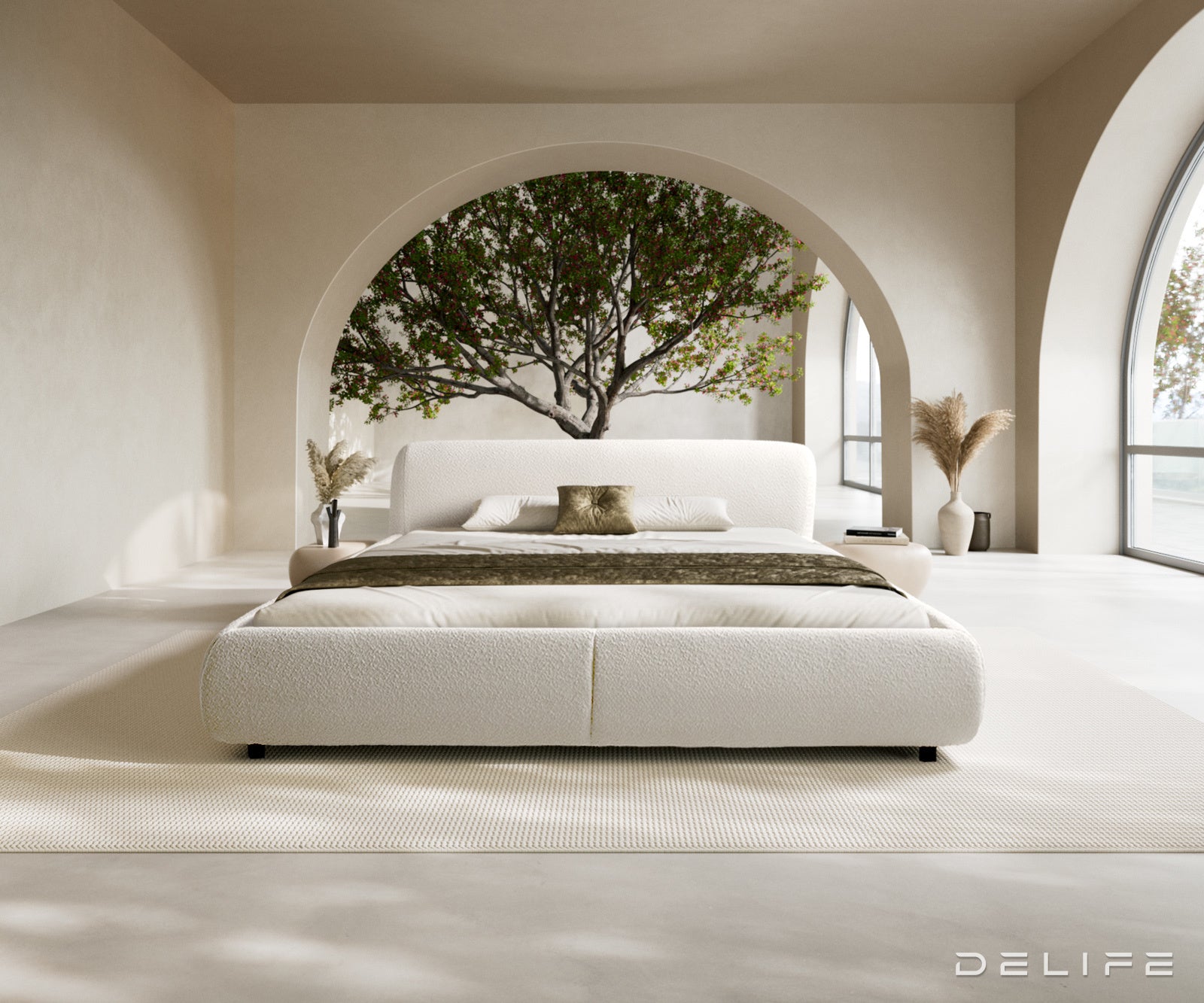 Posteljni okvir Shona, material: Bukle