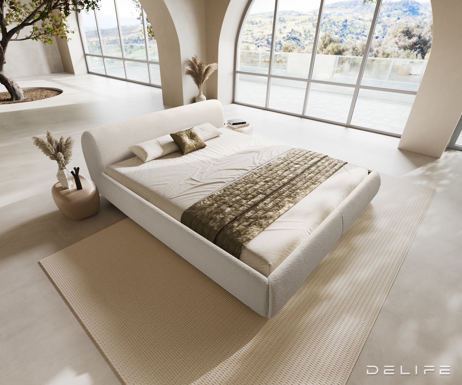 Posteljni okvir Shona, material: Bukle