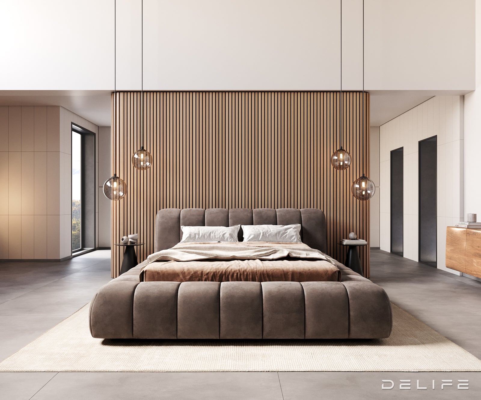 Posteljni okvir Cutio, material: mikrovlaken