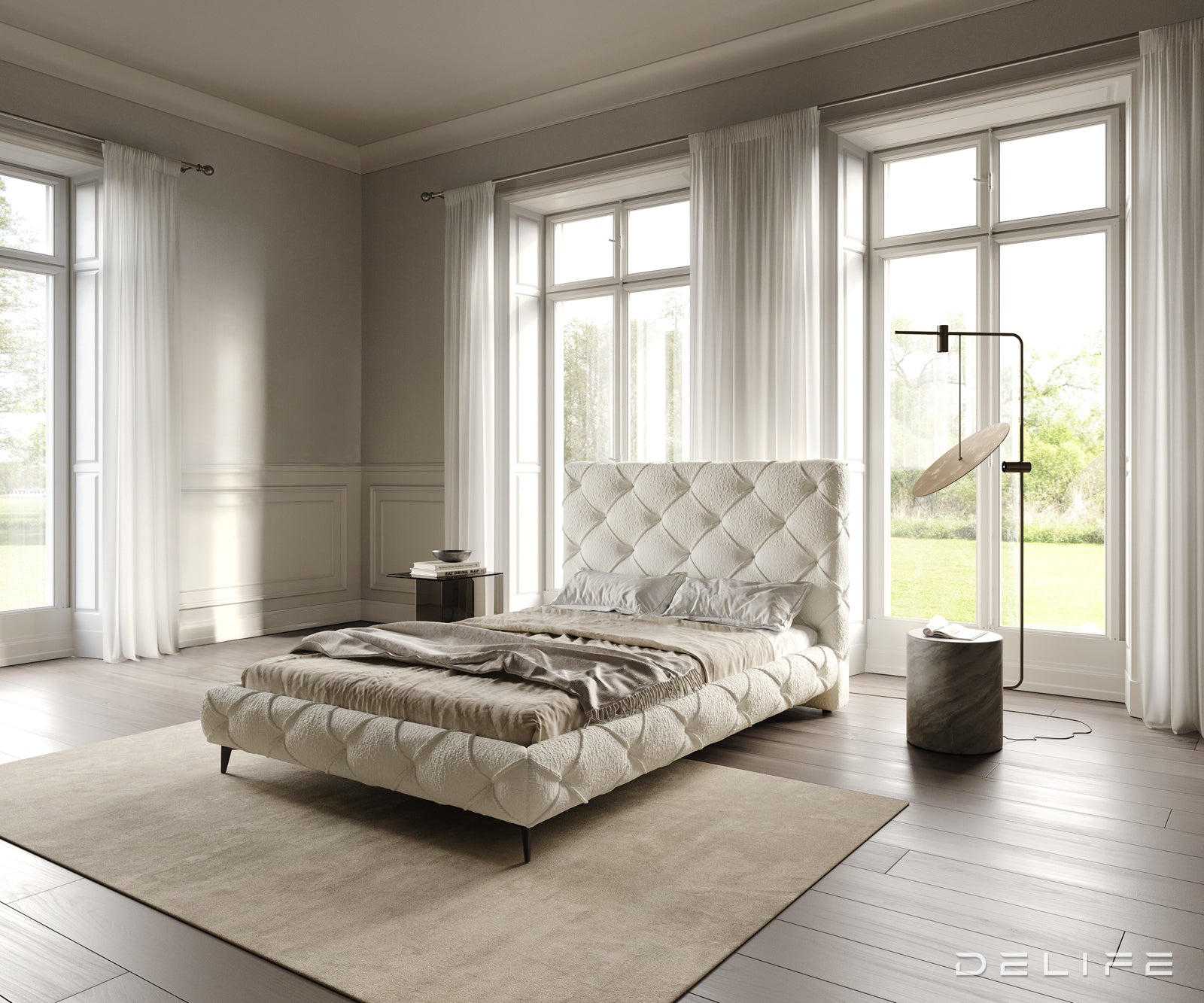 Posteljni okvir Nayara, material: Bukle