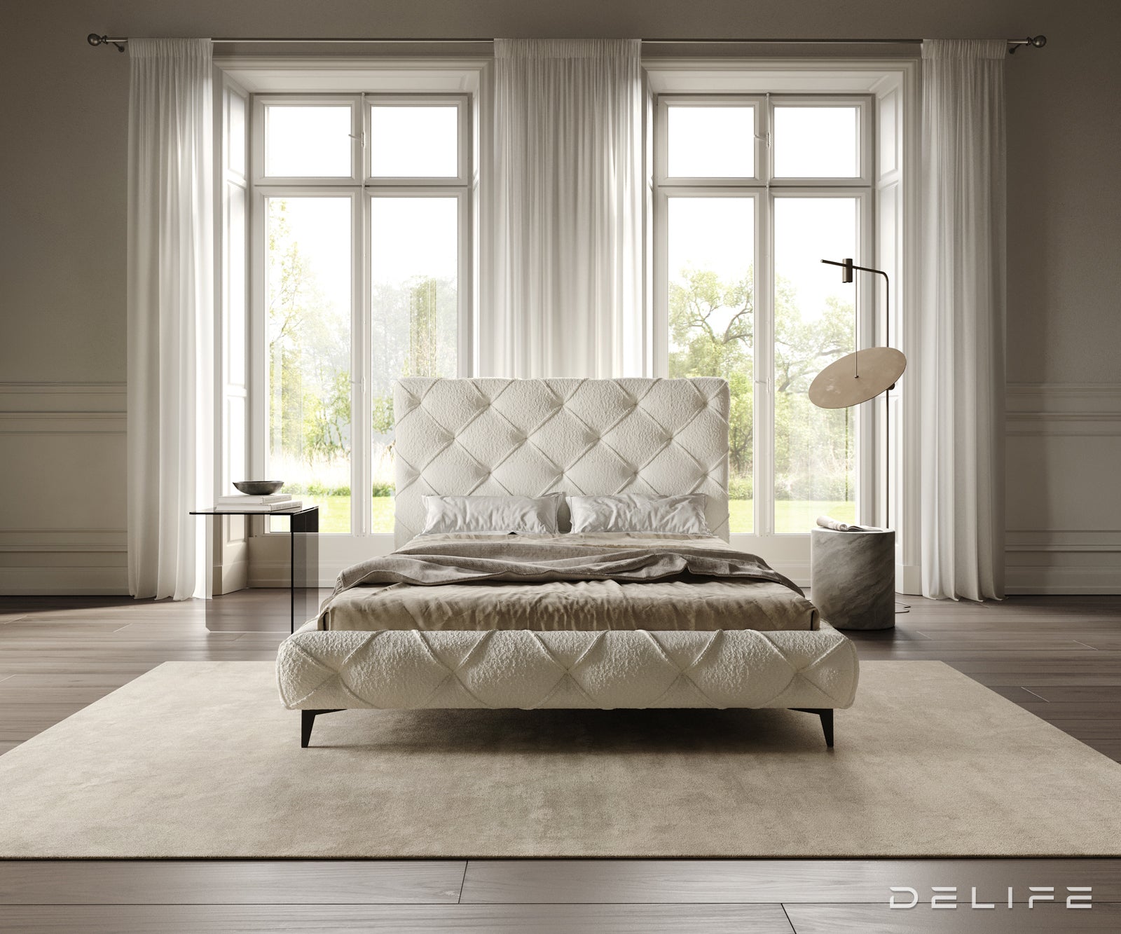 Posteljni okvir Nayara, material: Bukle