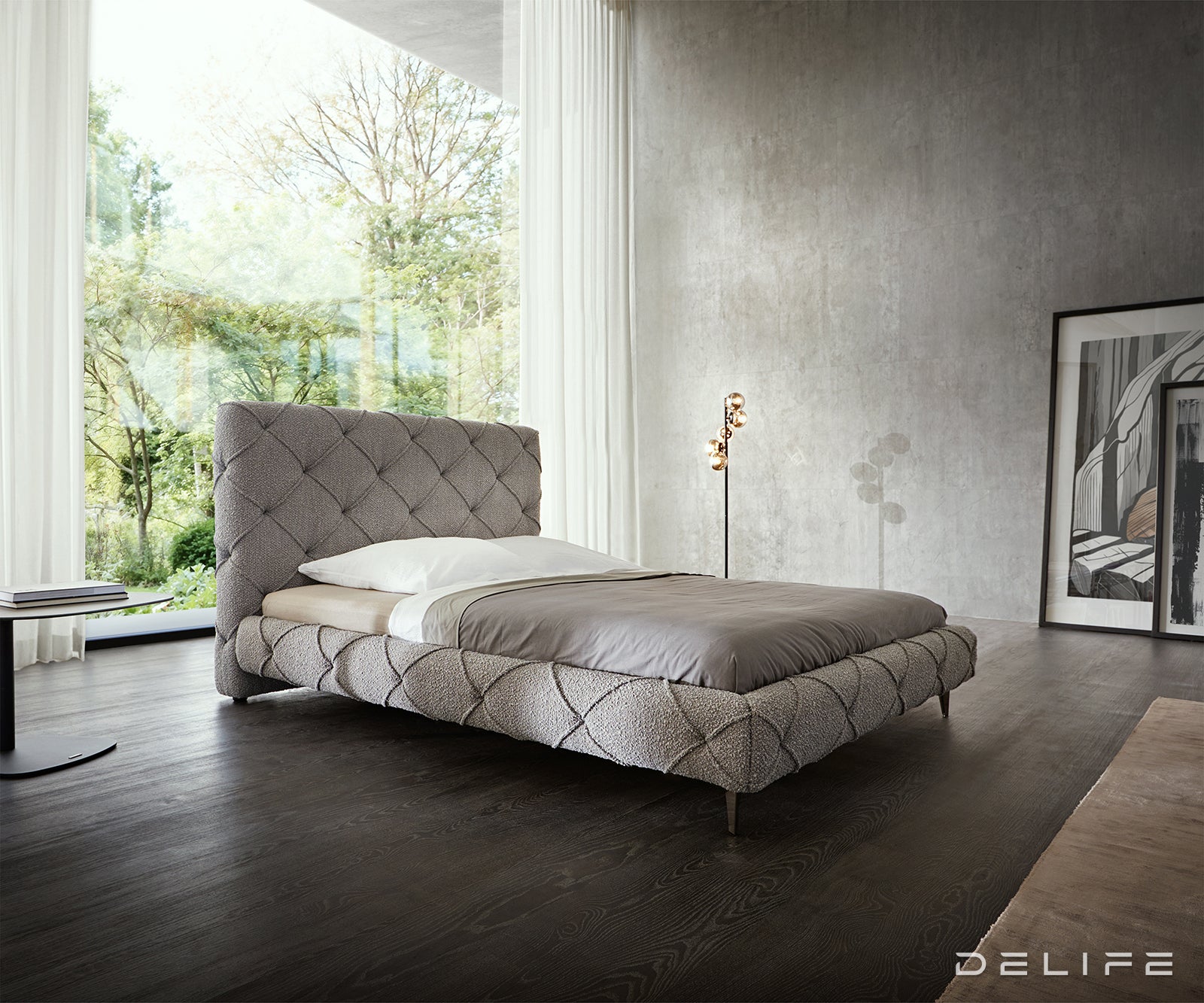 Posteljni okvir Nayara, material: Bukle