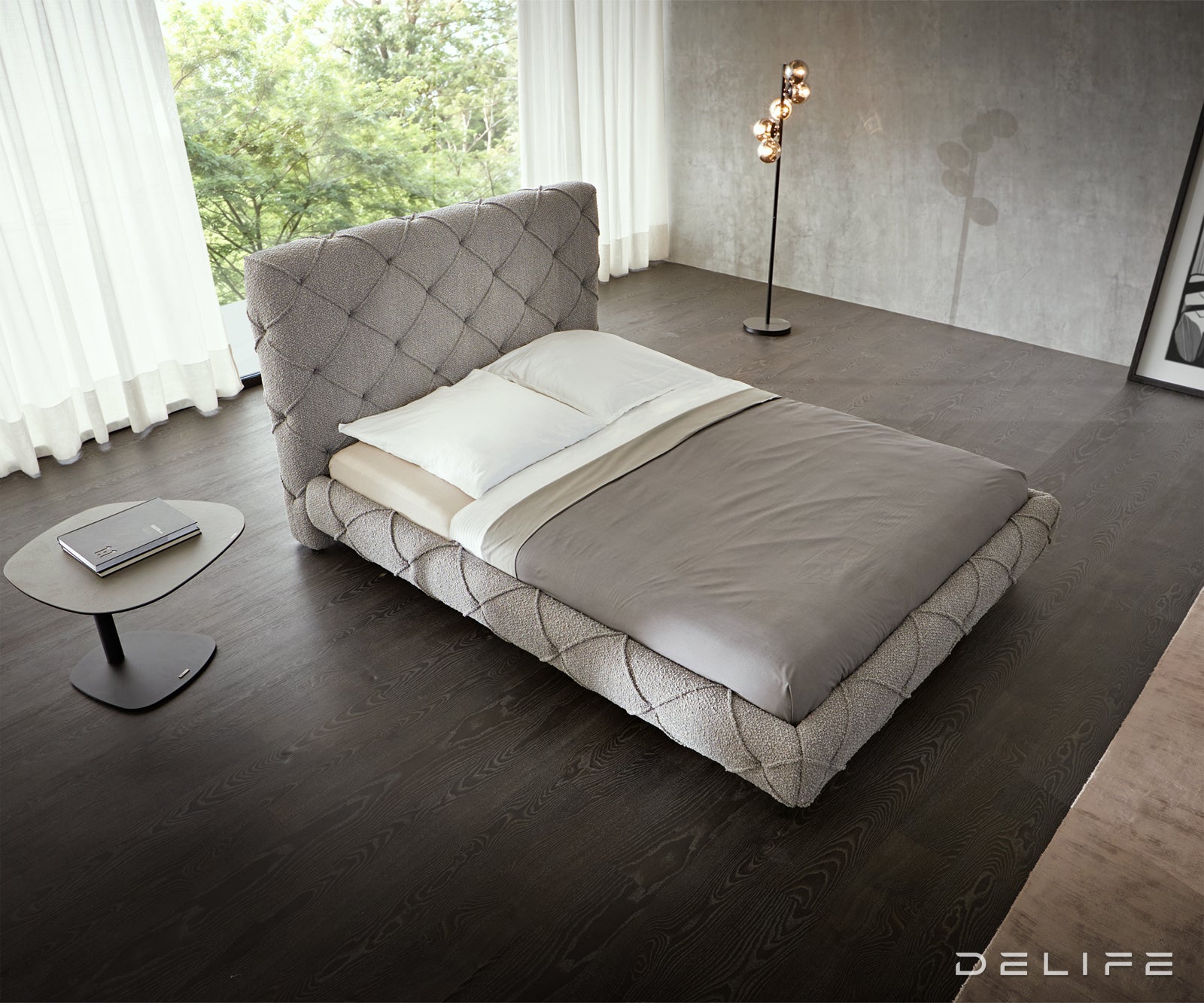 Posteljni okvir Nayara, material: Bukle