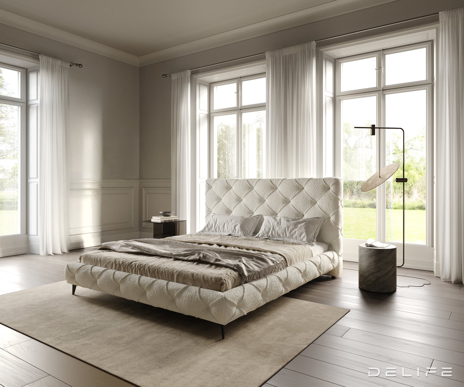 Posteljni okvir Nayara, material: Bukle