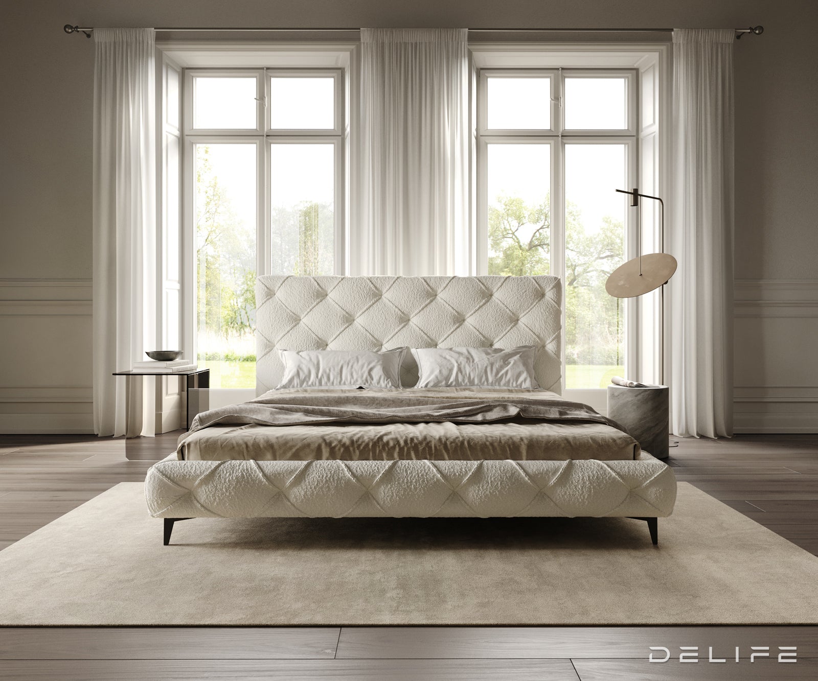 Posteljni okvir Nayara, material: Bukle