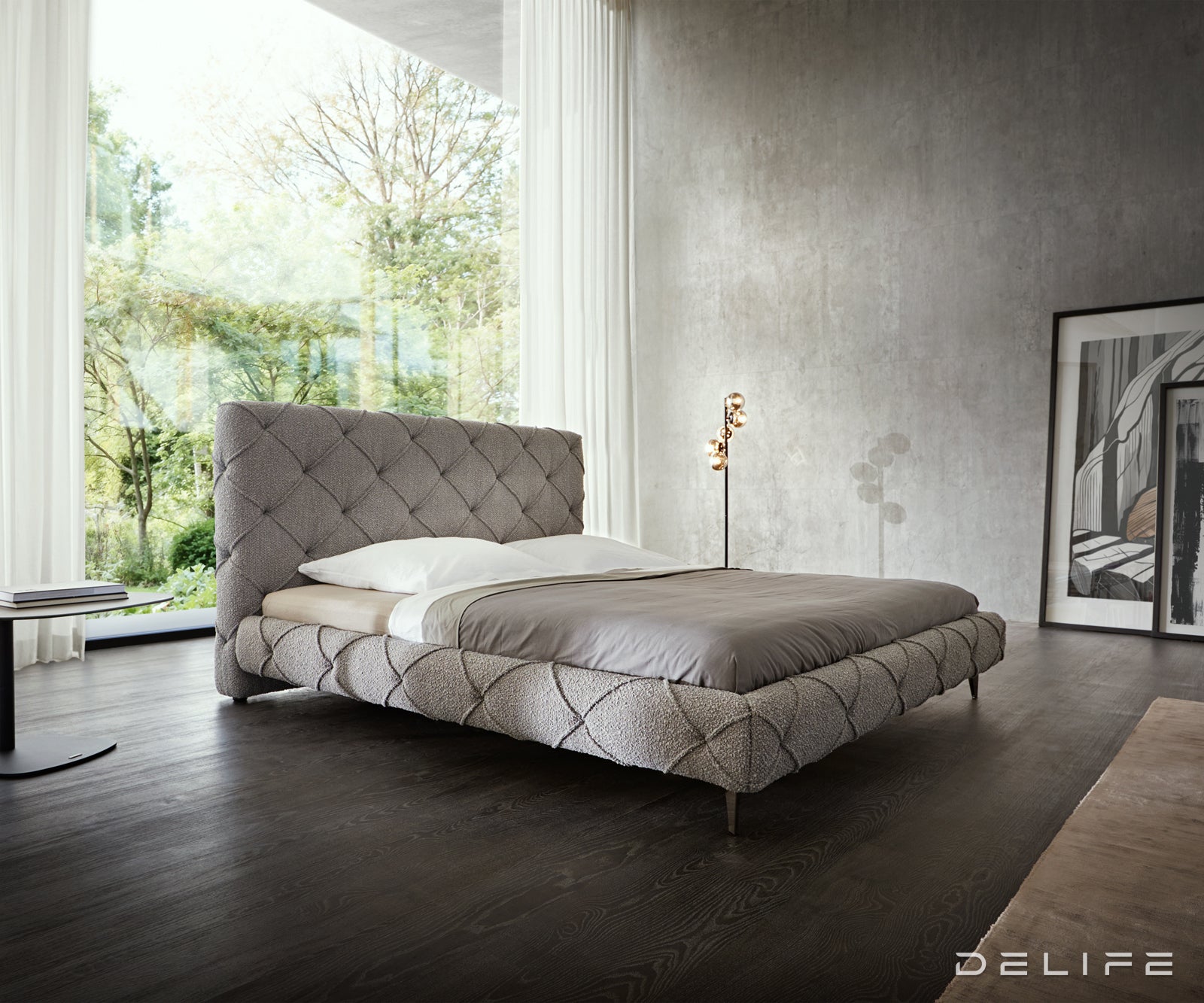 Posteljni okvir Nayara, material: Bukle