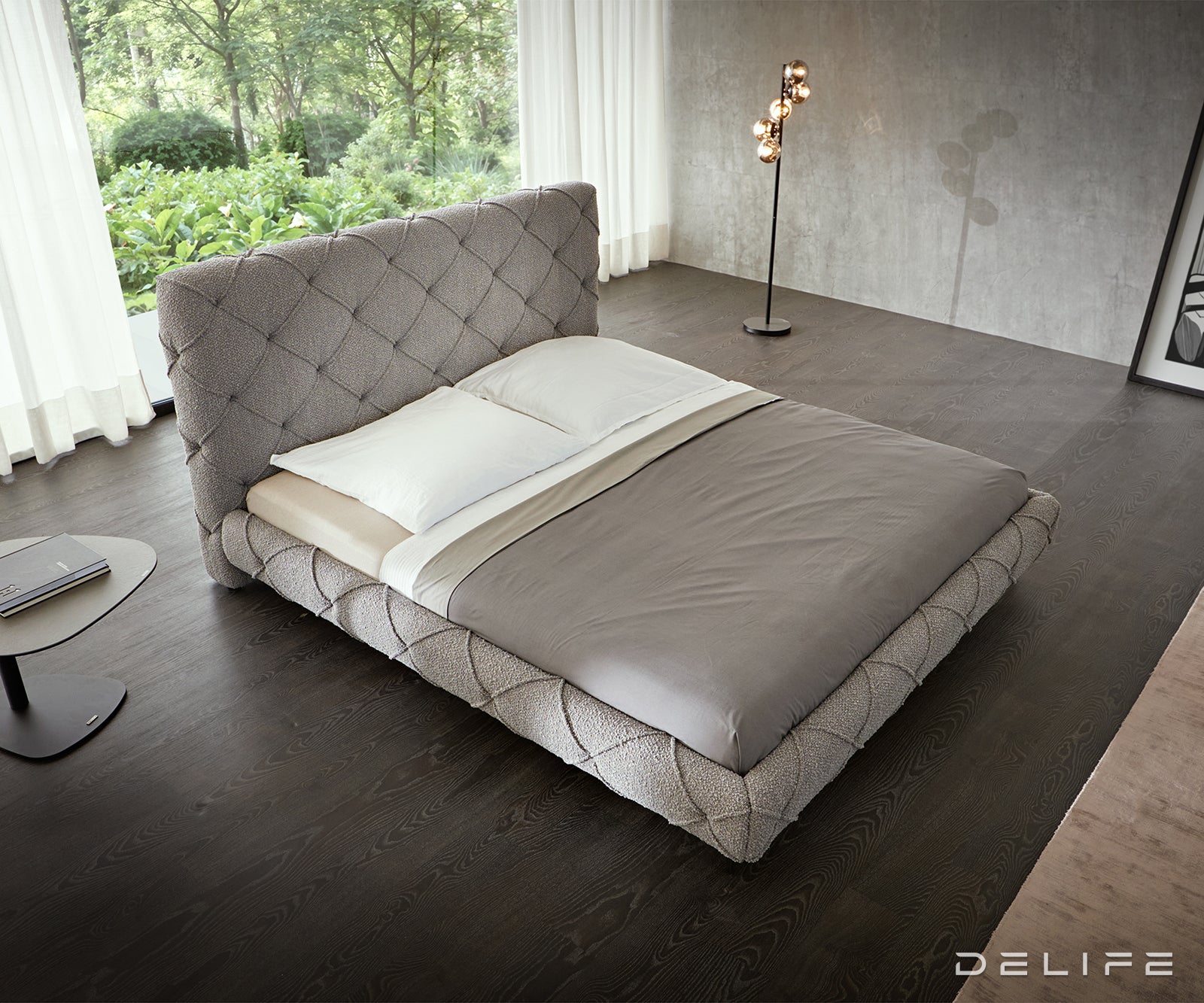 Posteljni okvir Nayara, material: Bukle