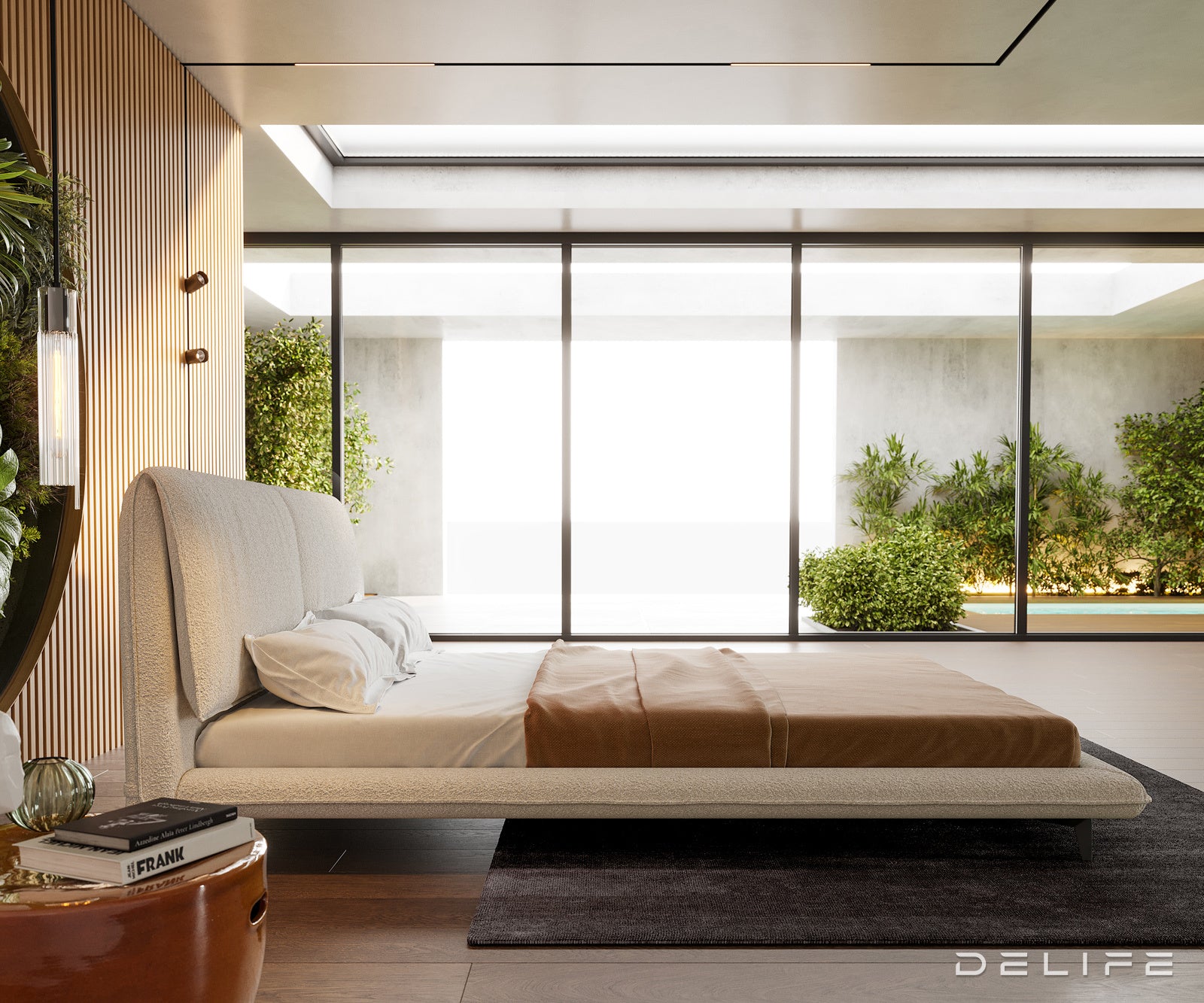 Posteljni okvir Cousino, material: Bukle