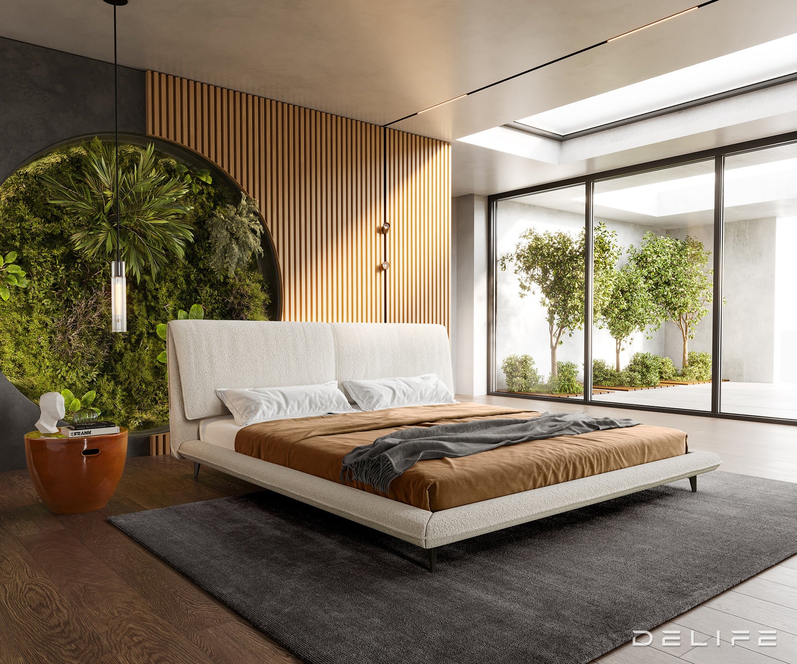 Posteljni okvir Cousino, material: Bukle