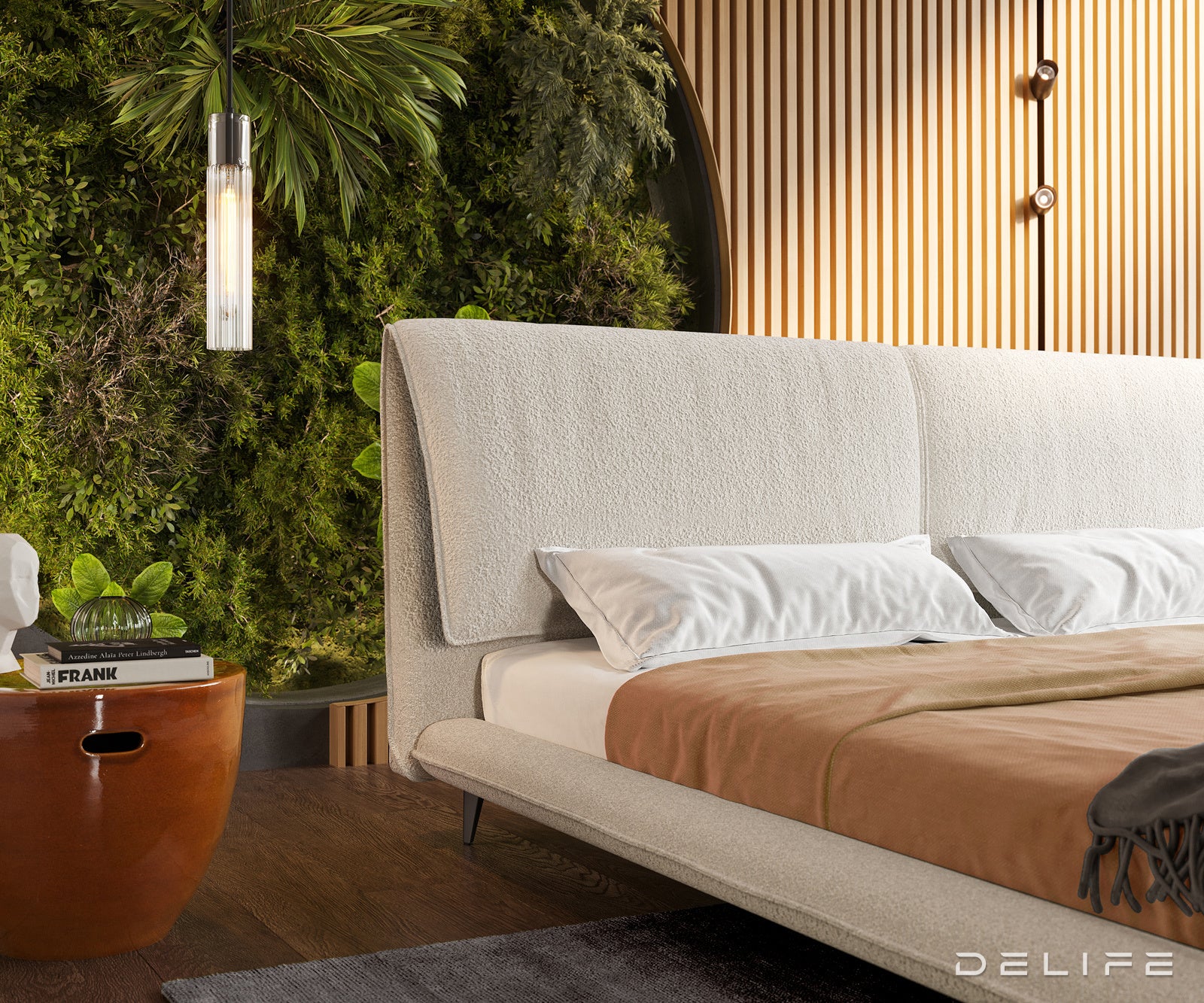 Posteljni okvir Cousino, material: Bukle