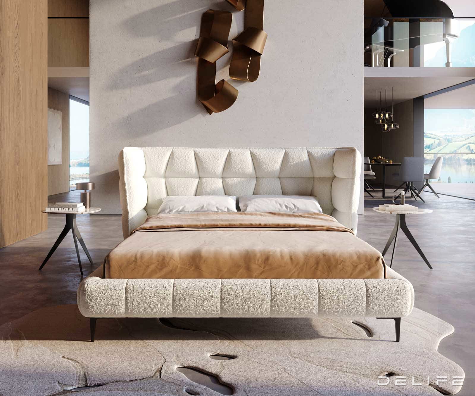 Posteljni okvir Capujo, material: Bukle