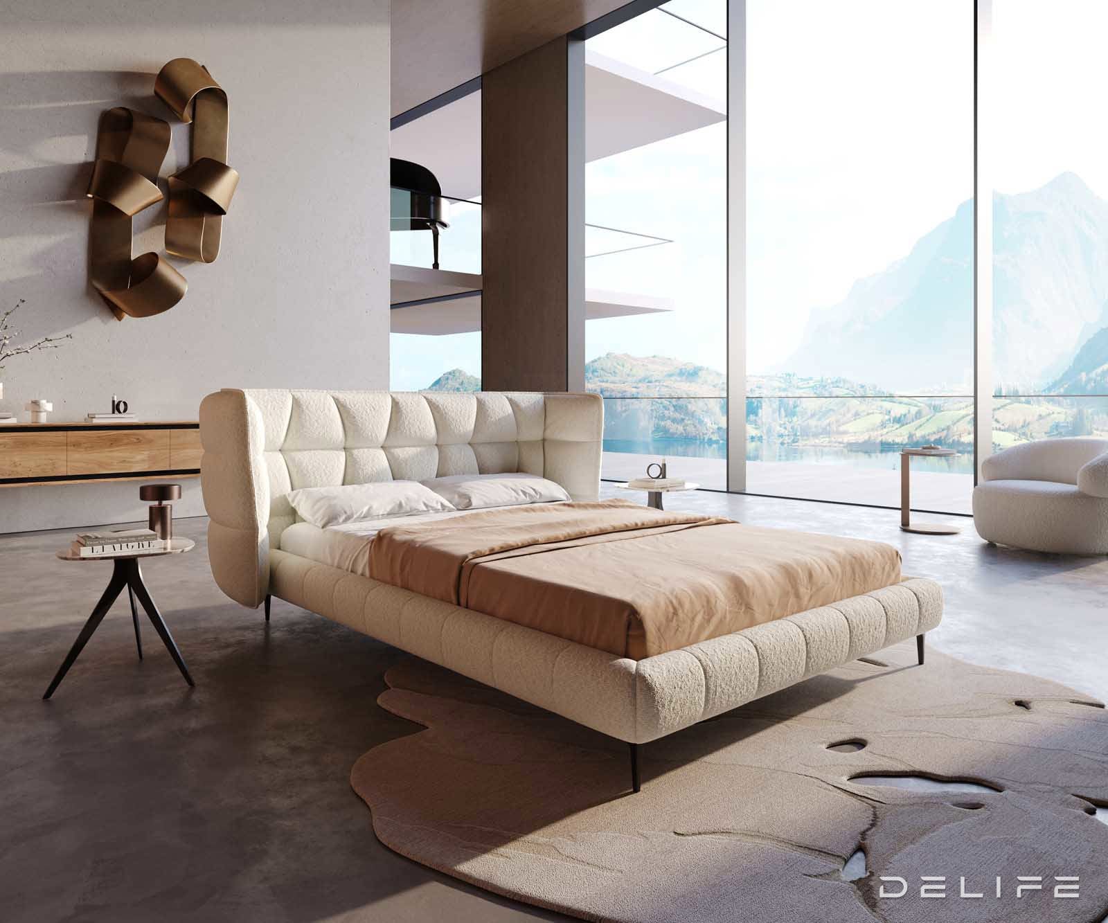 Posteljni okvir Capujo, material: Bukle