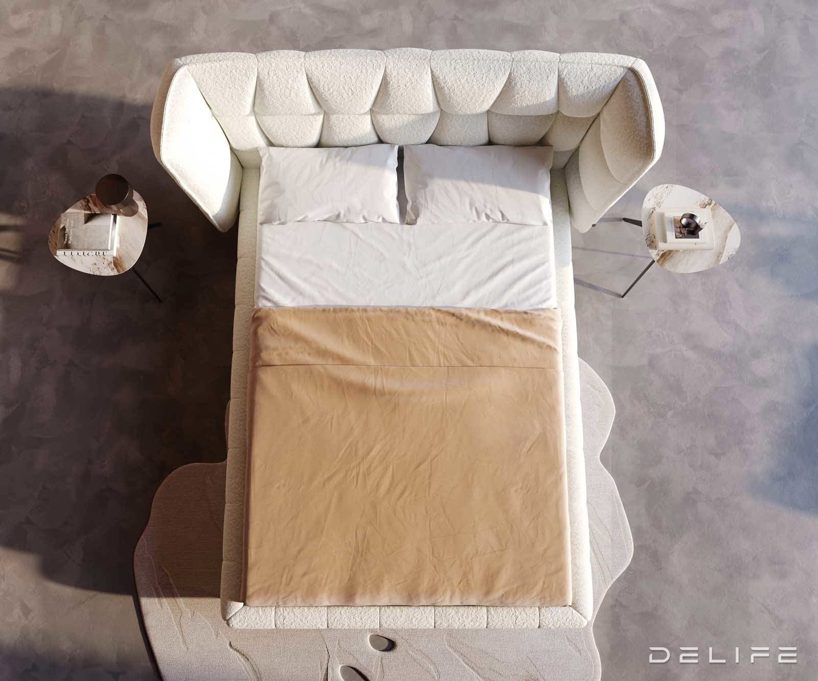 Posteljni okvir Capujo, material: Bukle