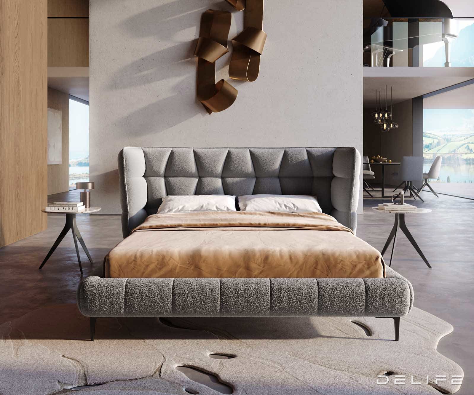 Posteljni okvir Capujo, material: Bukle