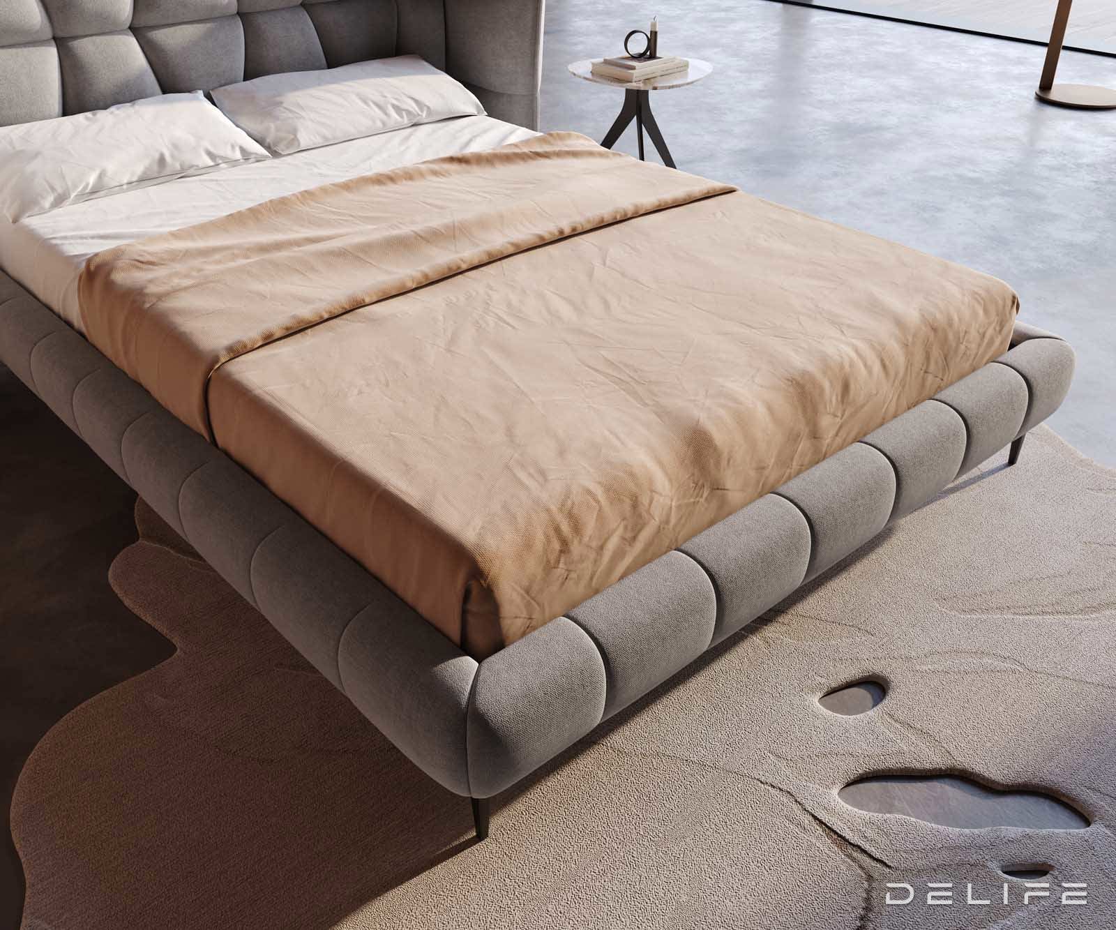 Posteljni okvir Capujo, material: mikrofibra