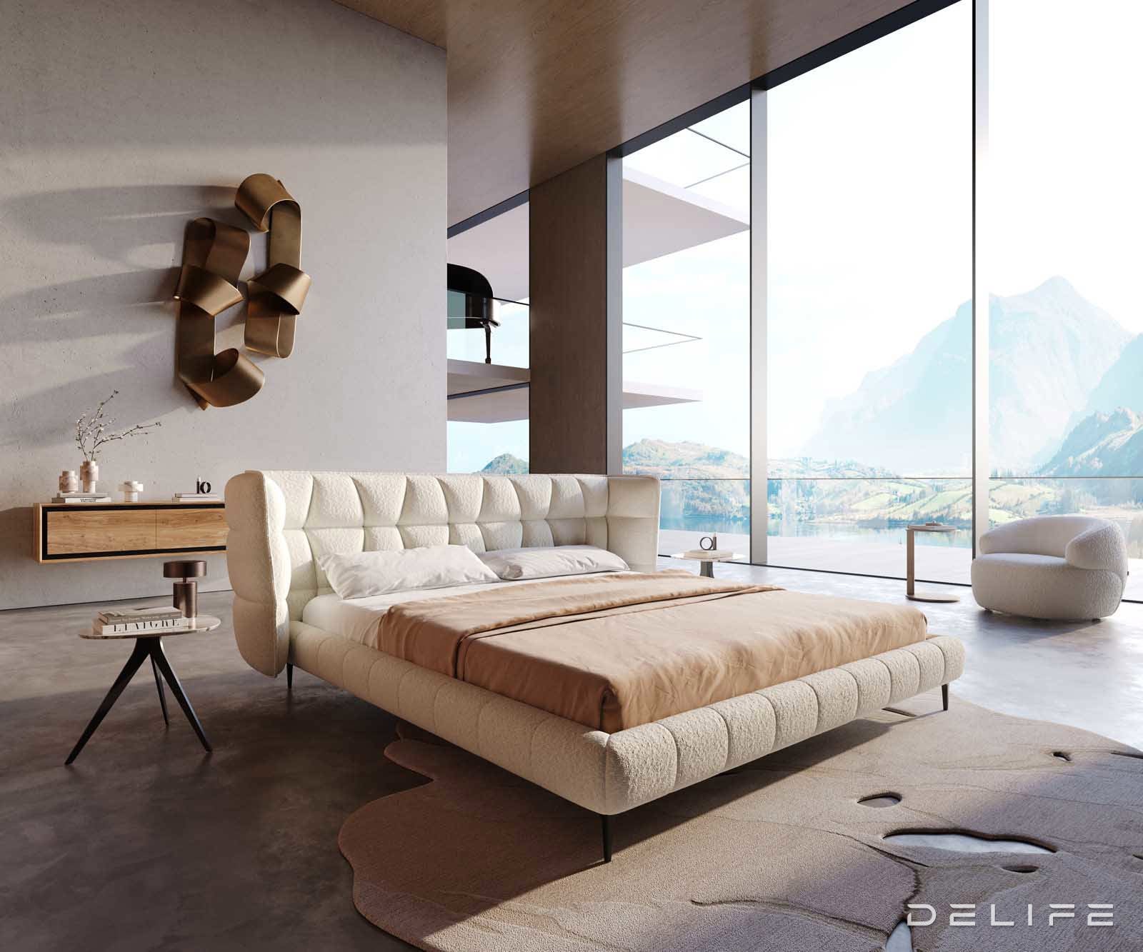 Posteljni okvir Capujo, material: Bukle