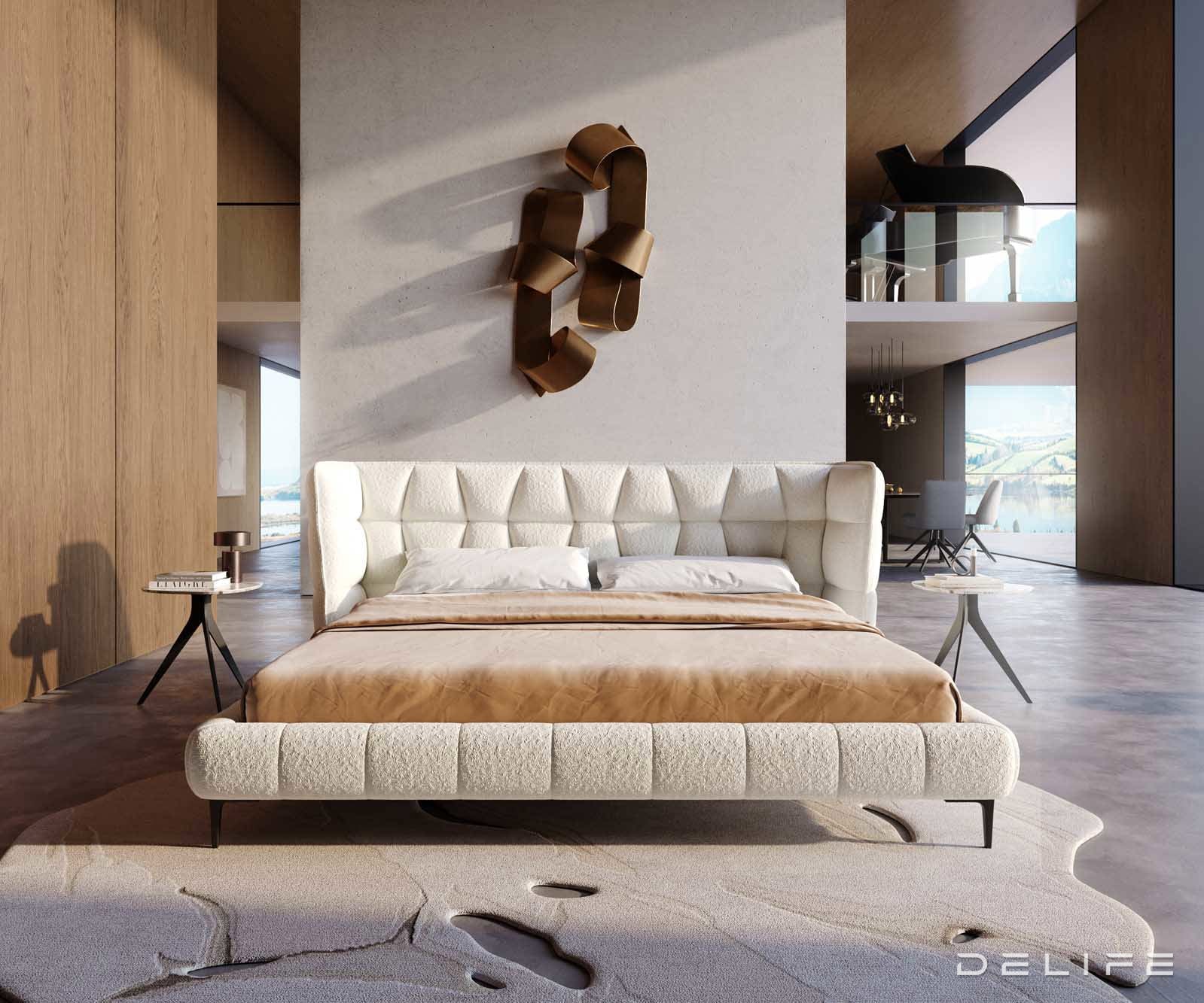 Posteljni okvir Capujo, material: Bukle