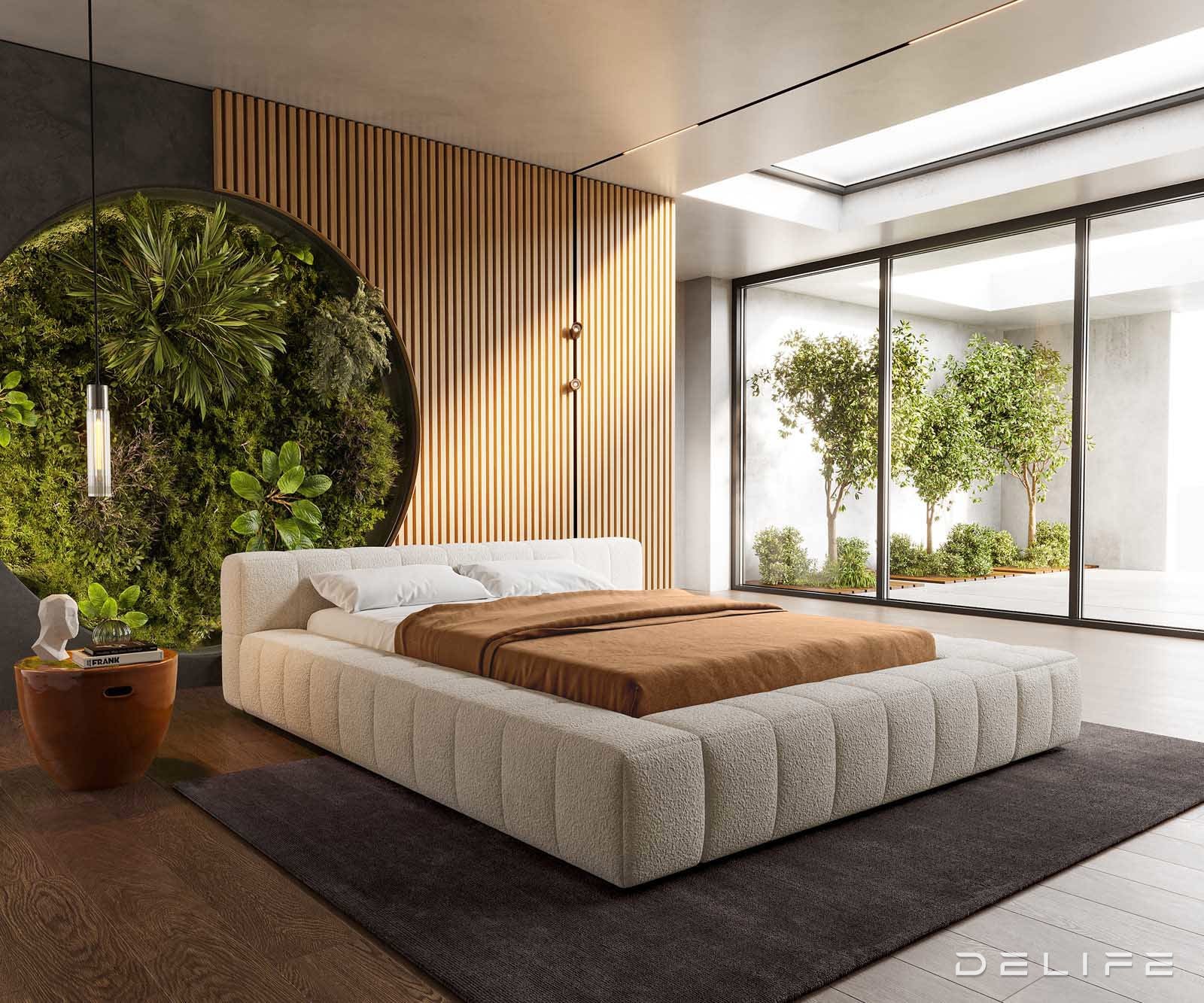 Posteljni okvir Espazio, material: Bukle