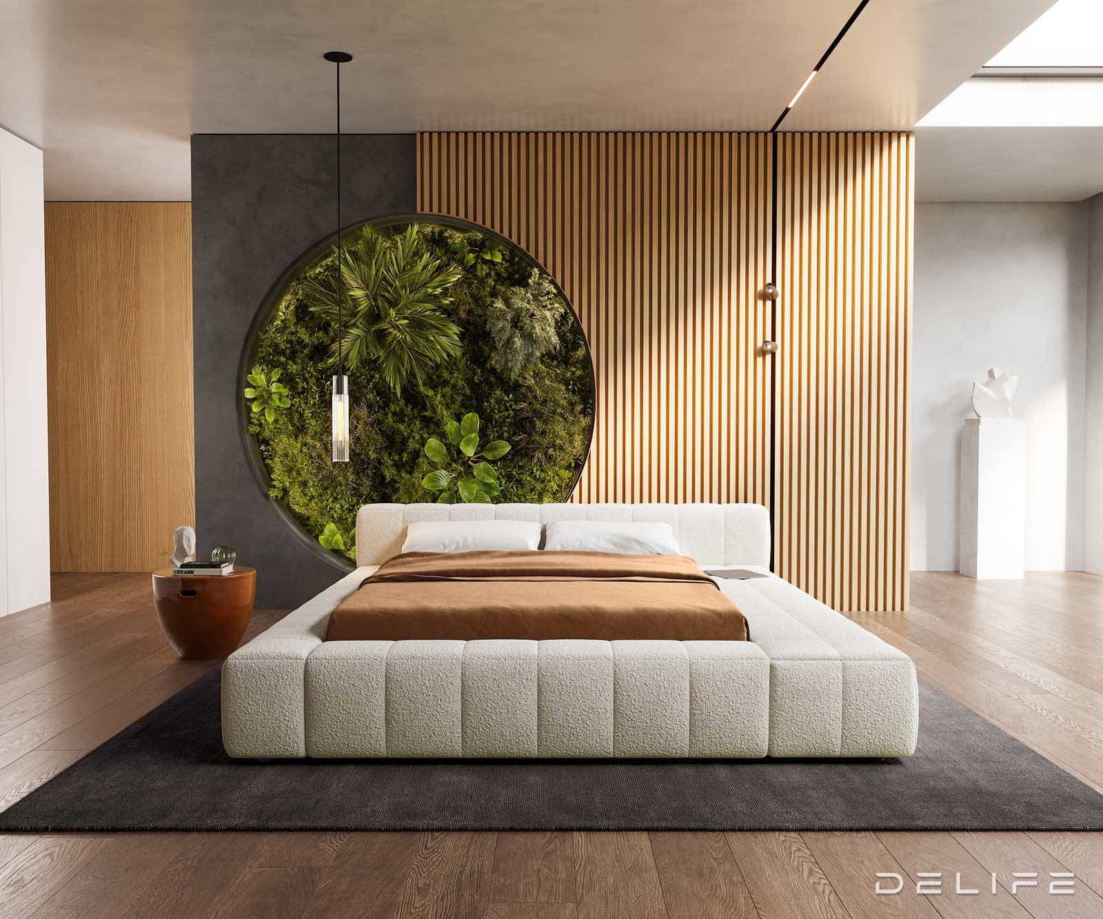 Posteljni okvir Espazio, material: Bukle