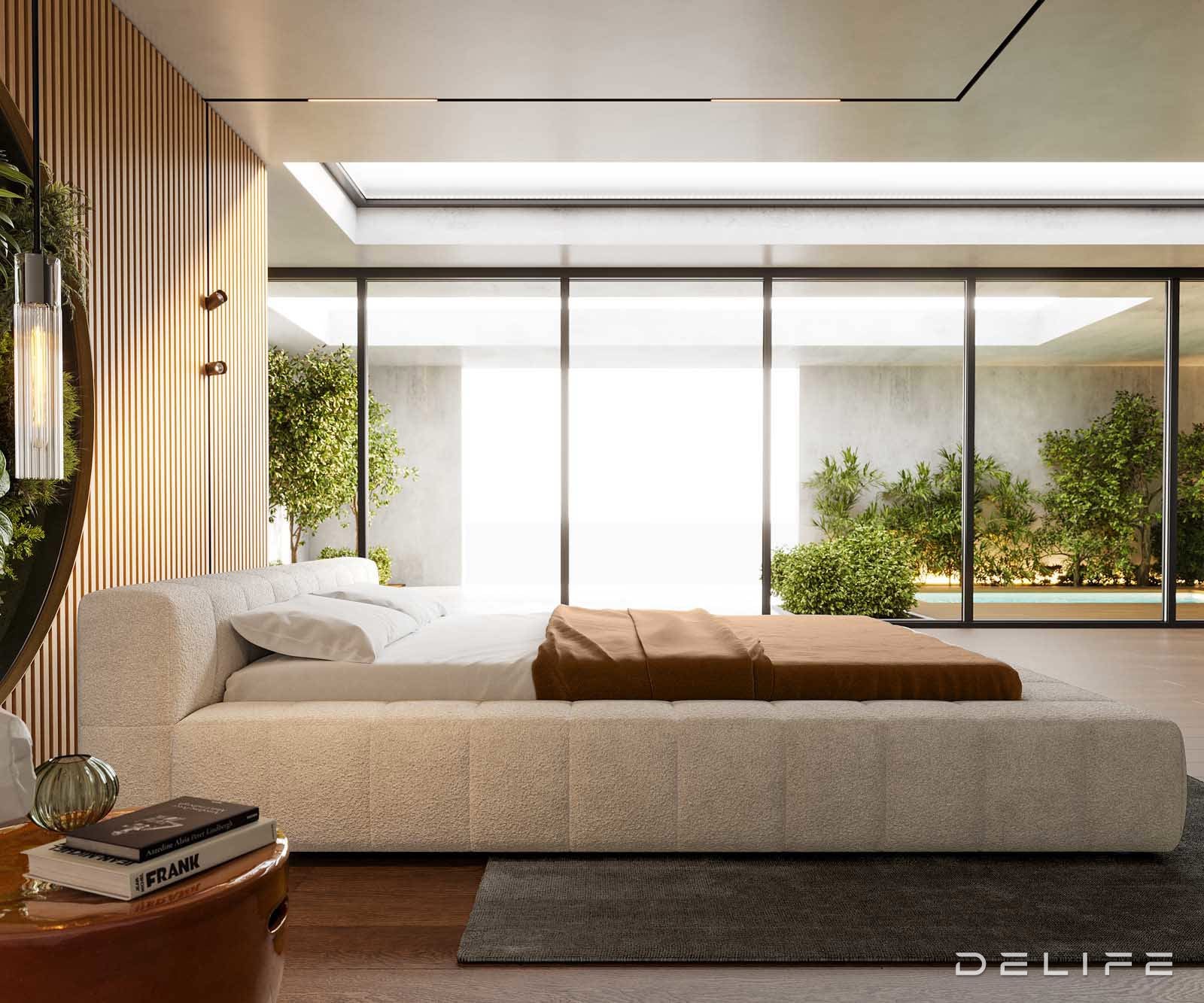 Posteljni okvir Espazio, material: Bukle