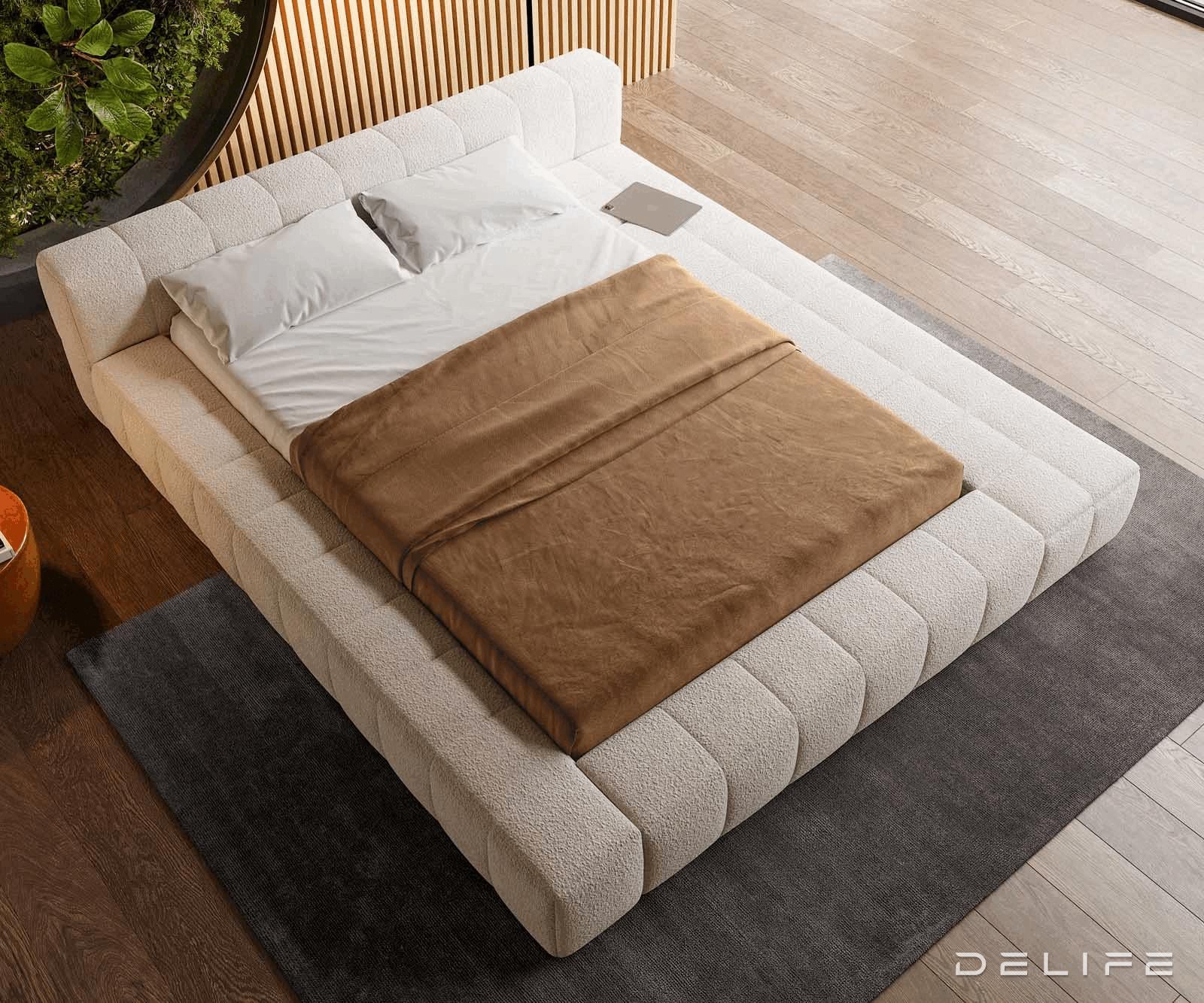 Posteljni okvir Espazio, material: Bukle