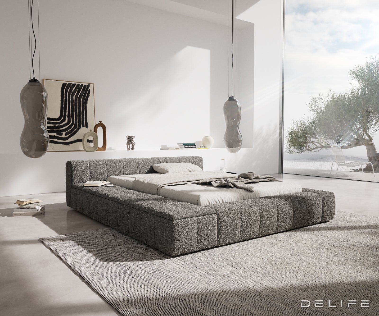 Posteljni okvir Espazio, material: Bukle