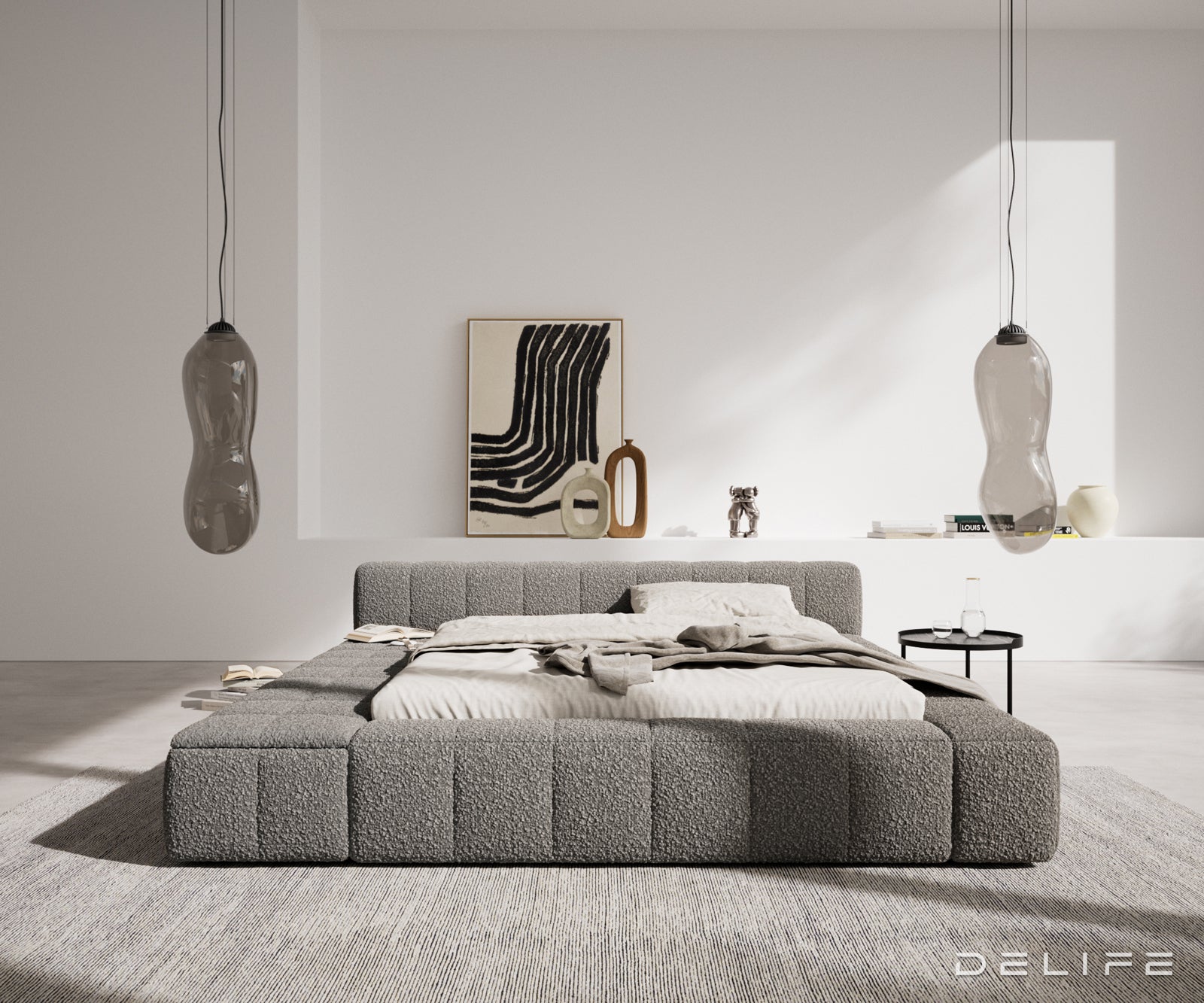 Posteljni okvir Espazio, material: Bukle