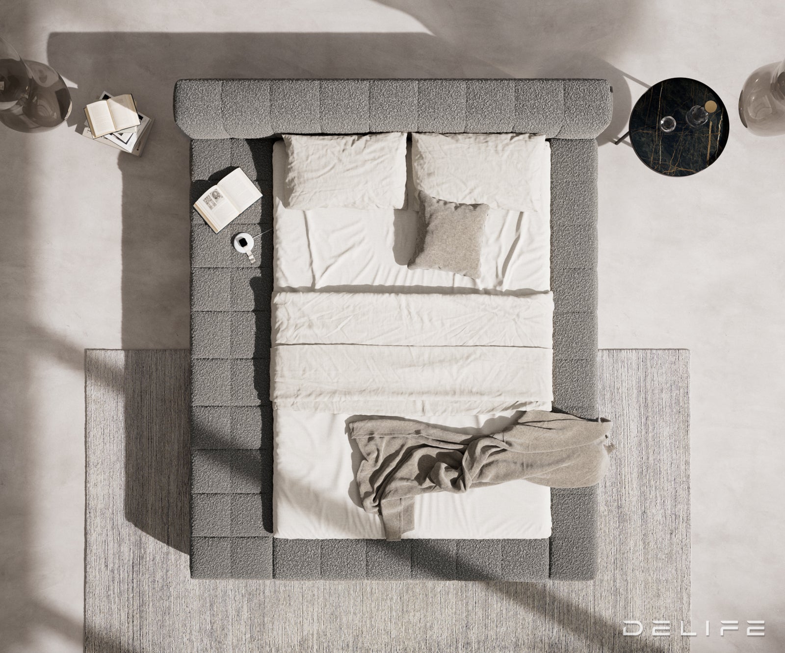 Posteljni okvir Espazio, material: Bukle