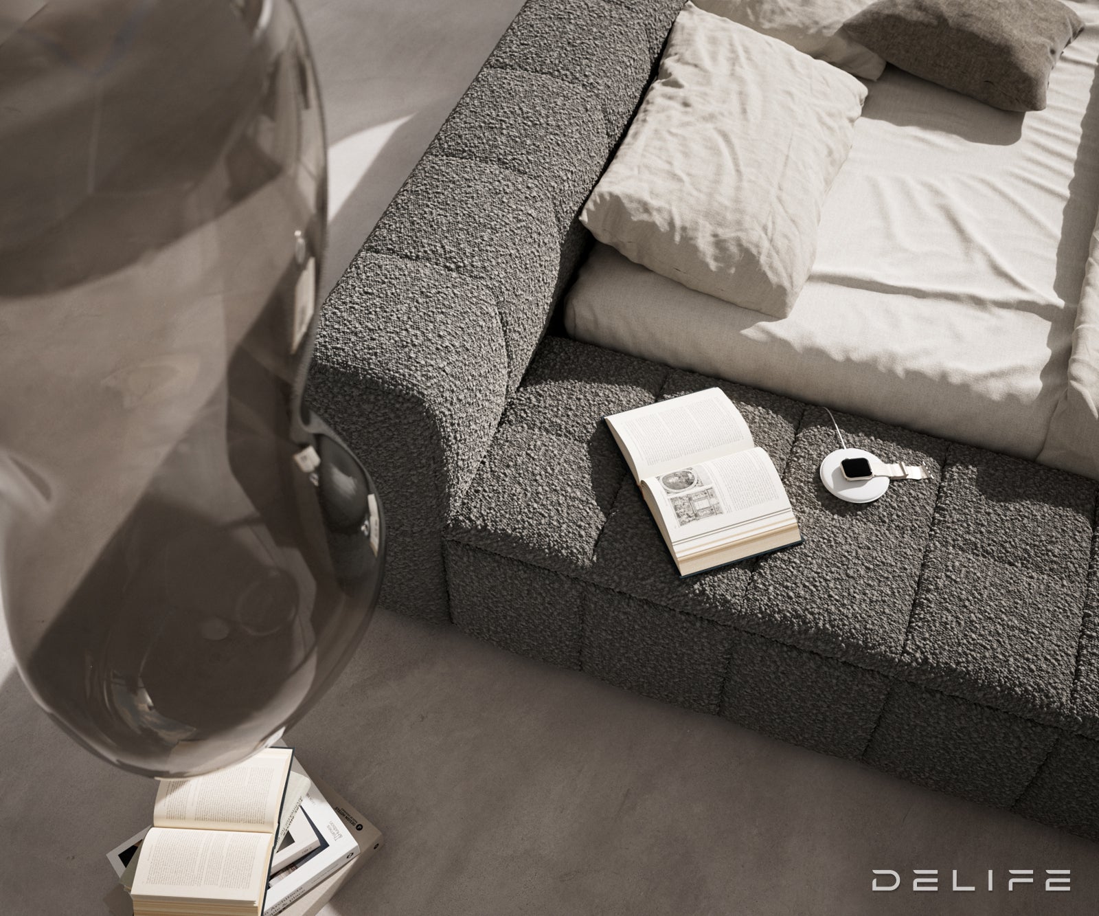 Posteljni okvir Espazio, material: Bukle