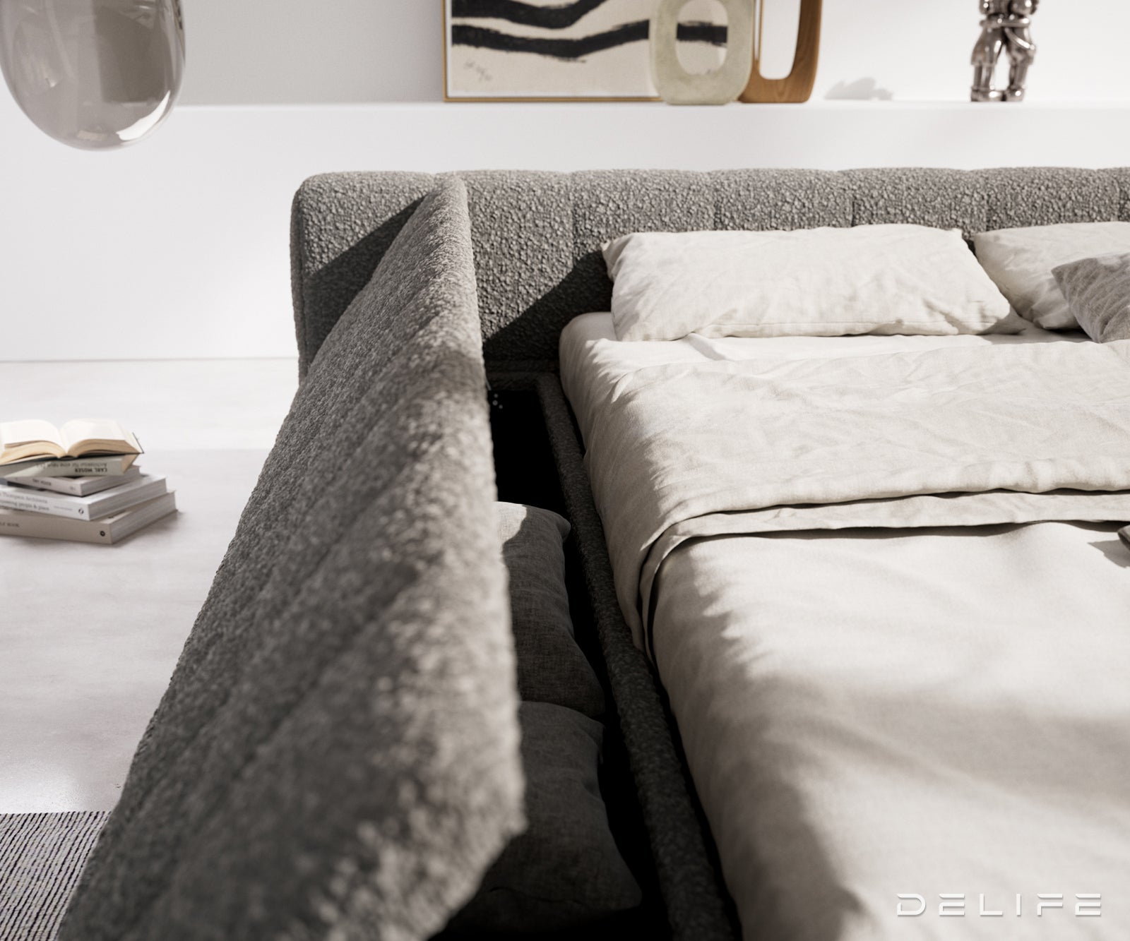 Posteljni okvir Espazio, material: Bukle