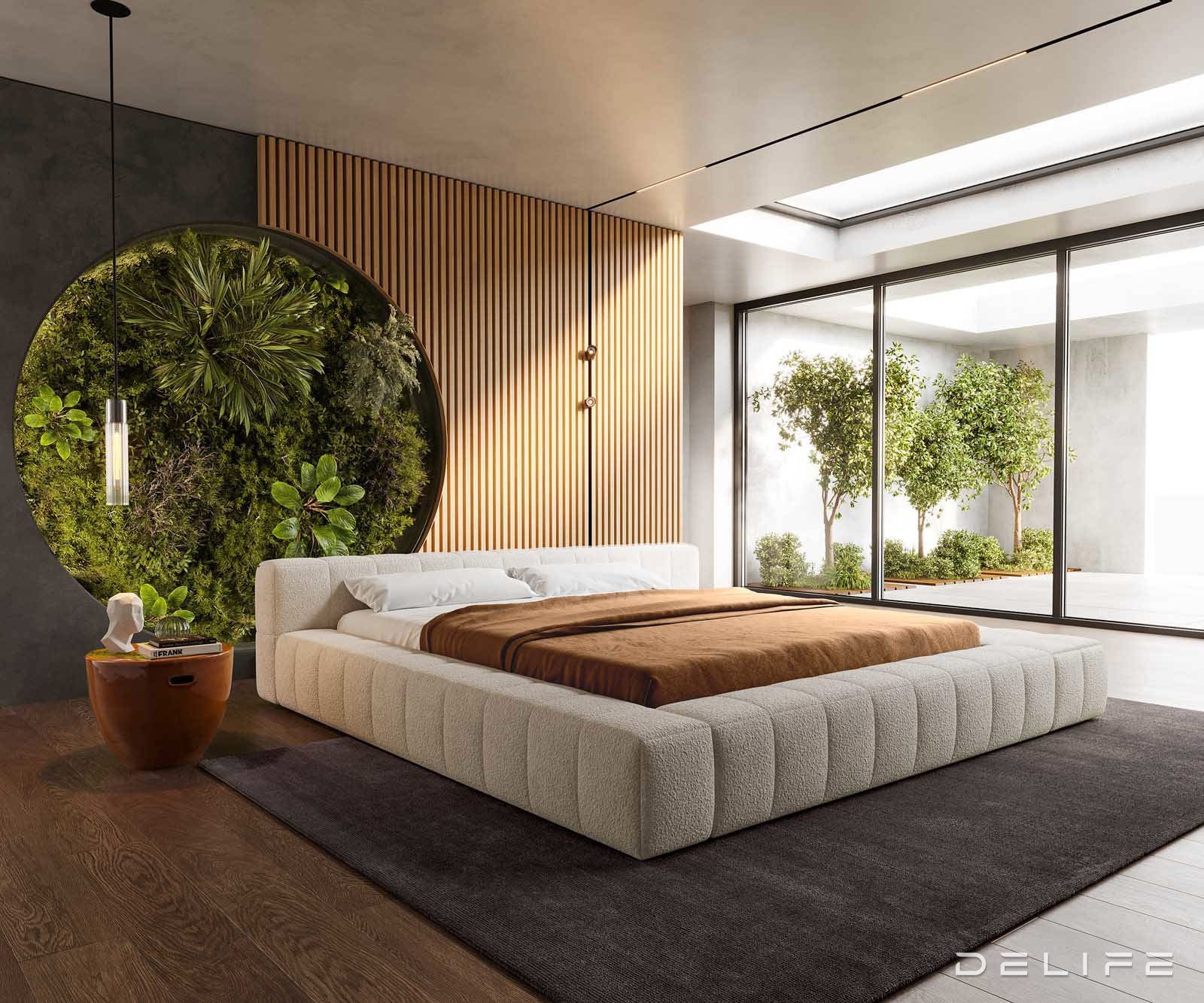 Posteljni okvir Espazio, material: Bukle