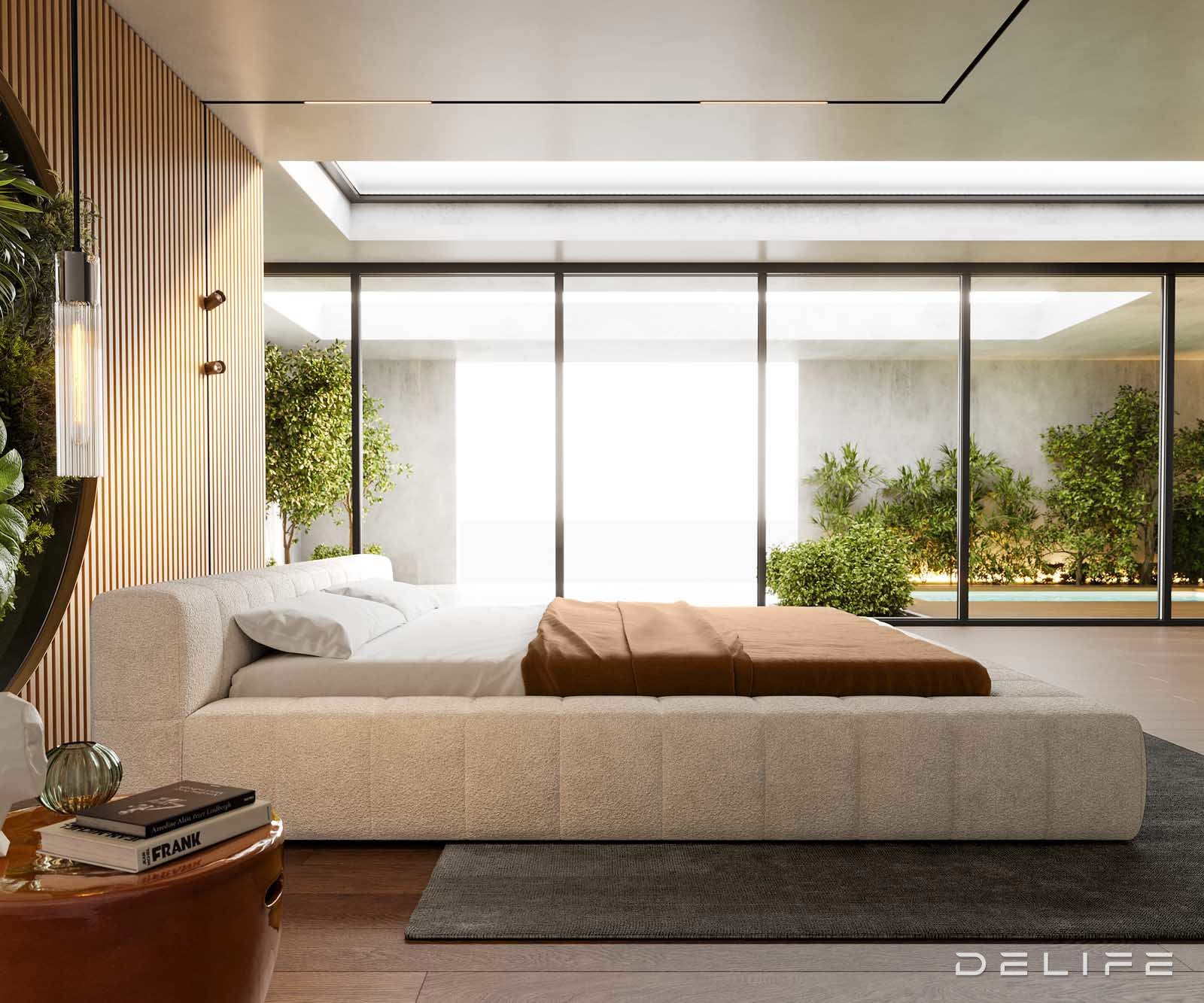 Posteljni okvir Espazio, material: Bukle