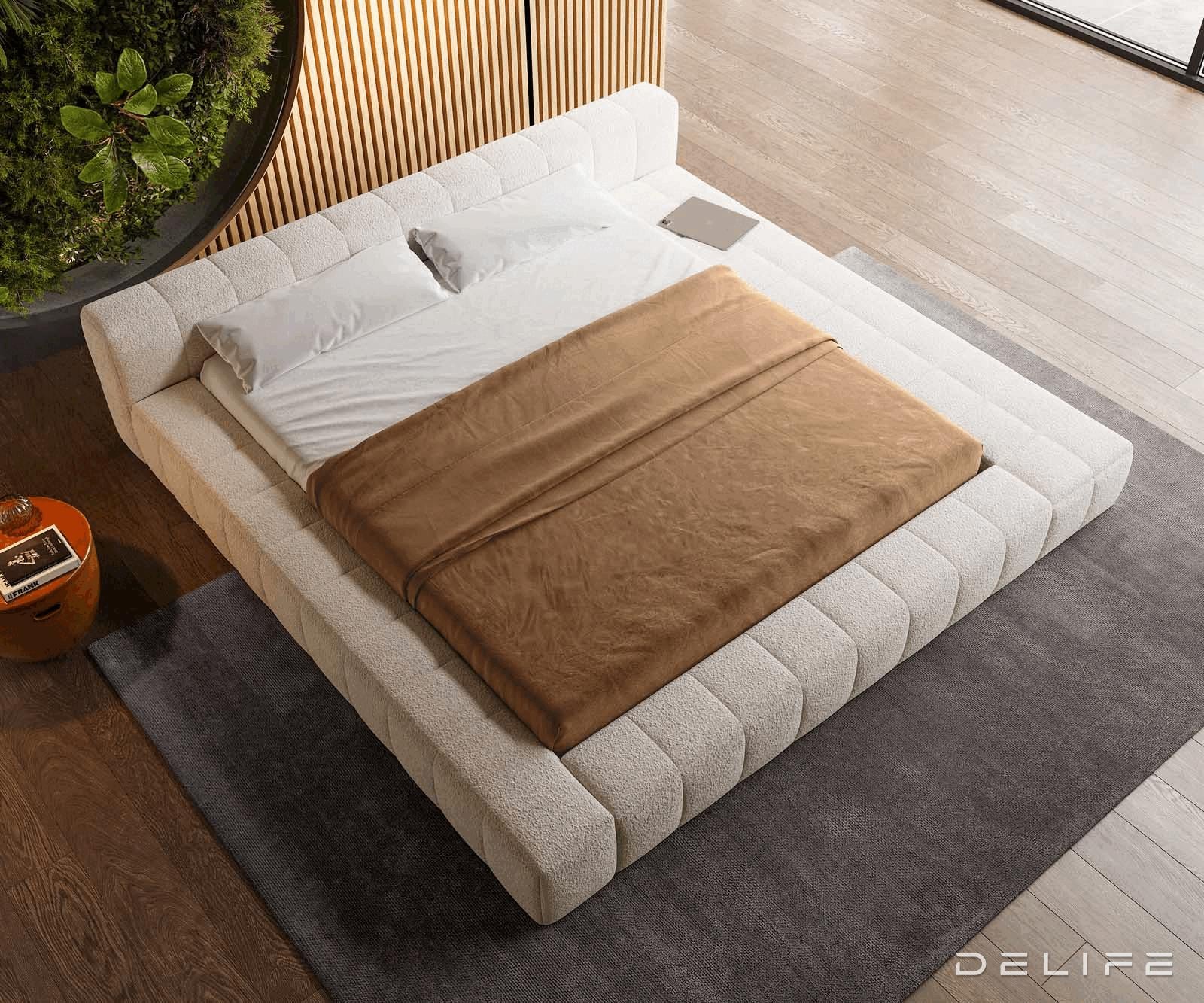 Posteljni okvir Espazio, material: Bukle