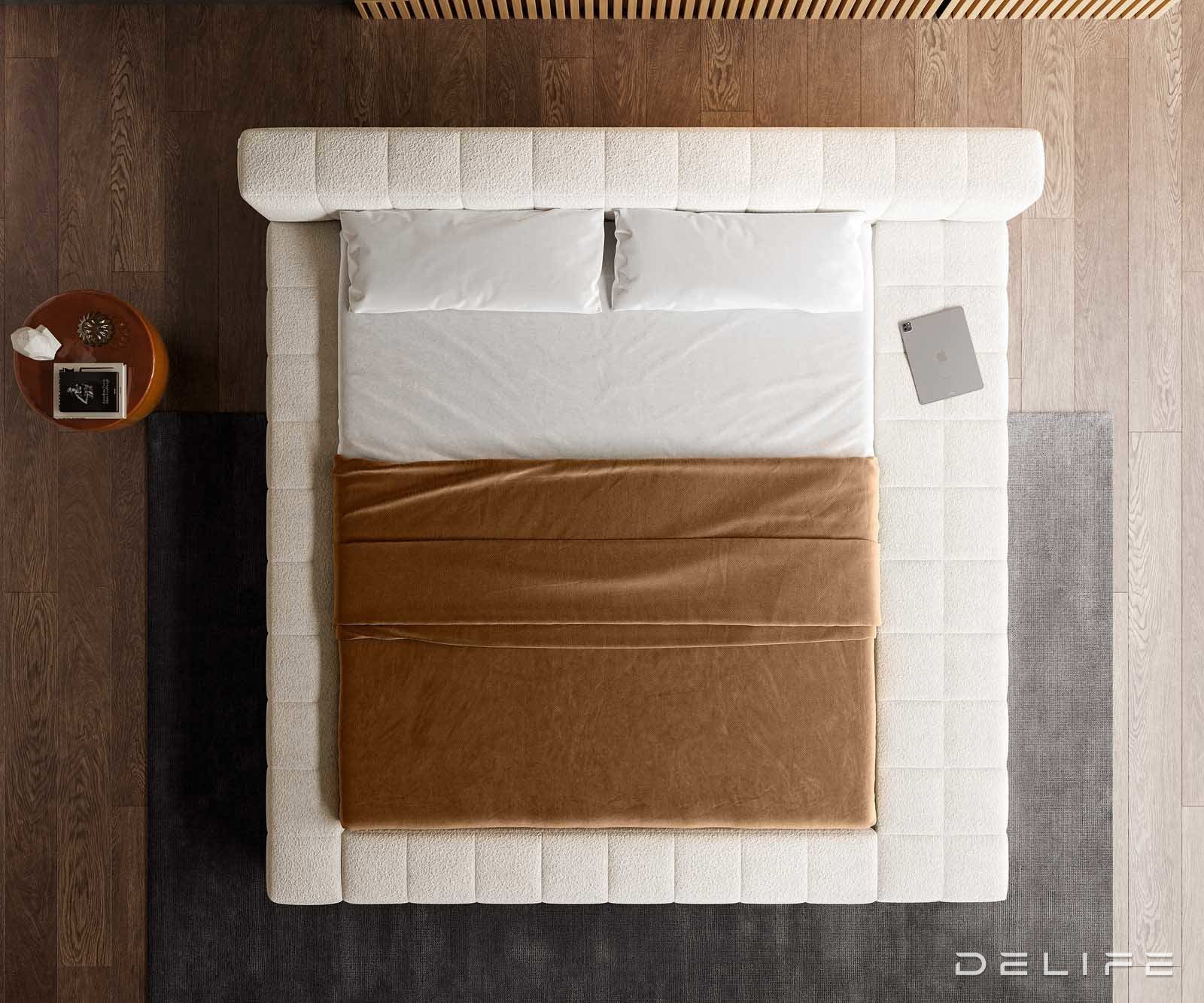 Posteljni okvir Espazio, material: Bukle