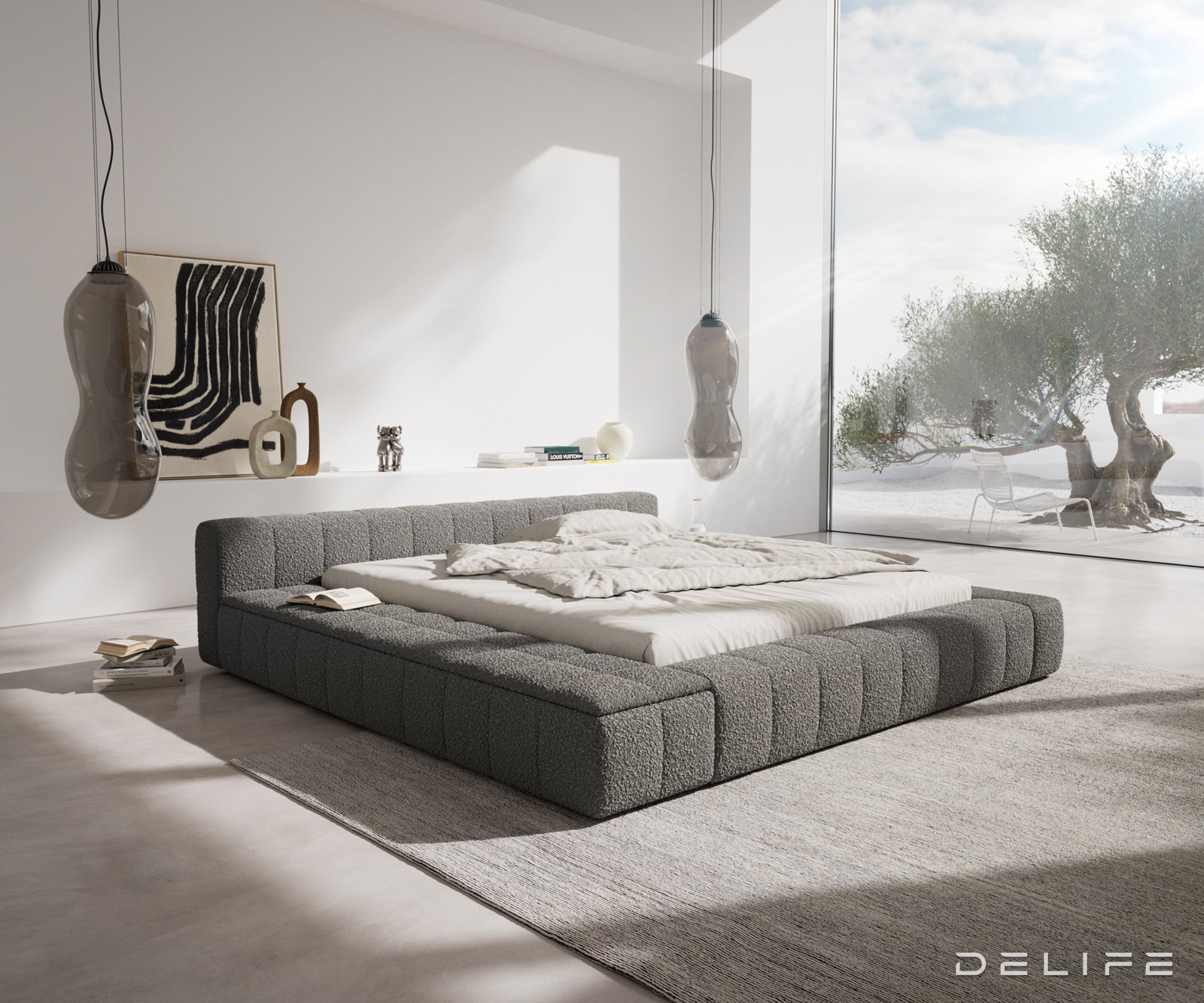 Posteljni okvir Espazio, material: Bukle