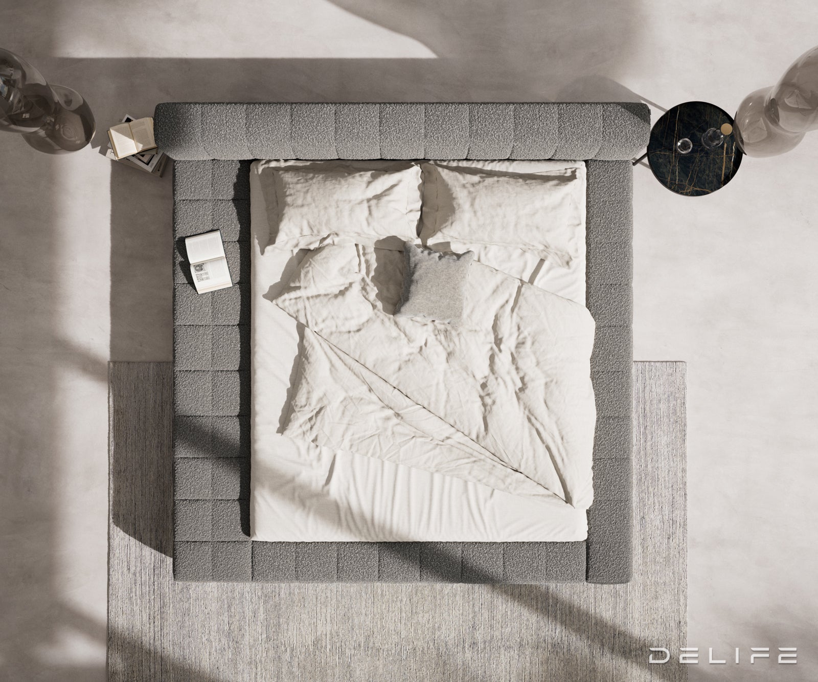 Posteljni okvir Espazio, material: Bukle