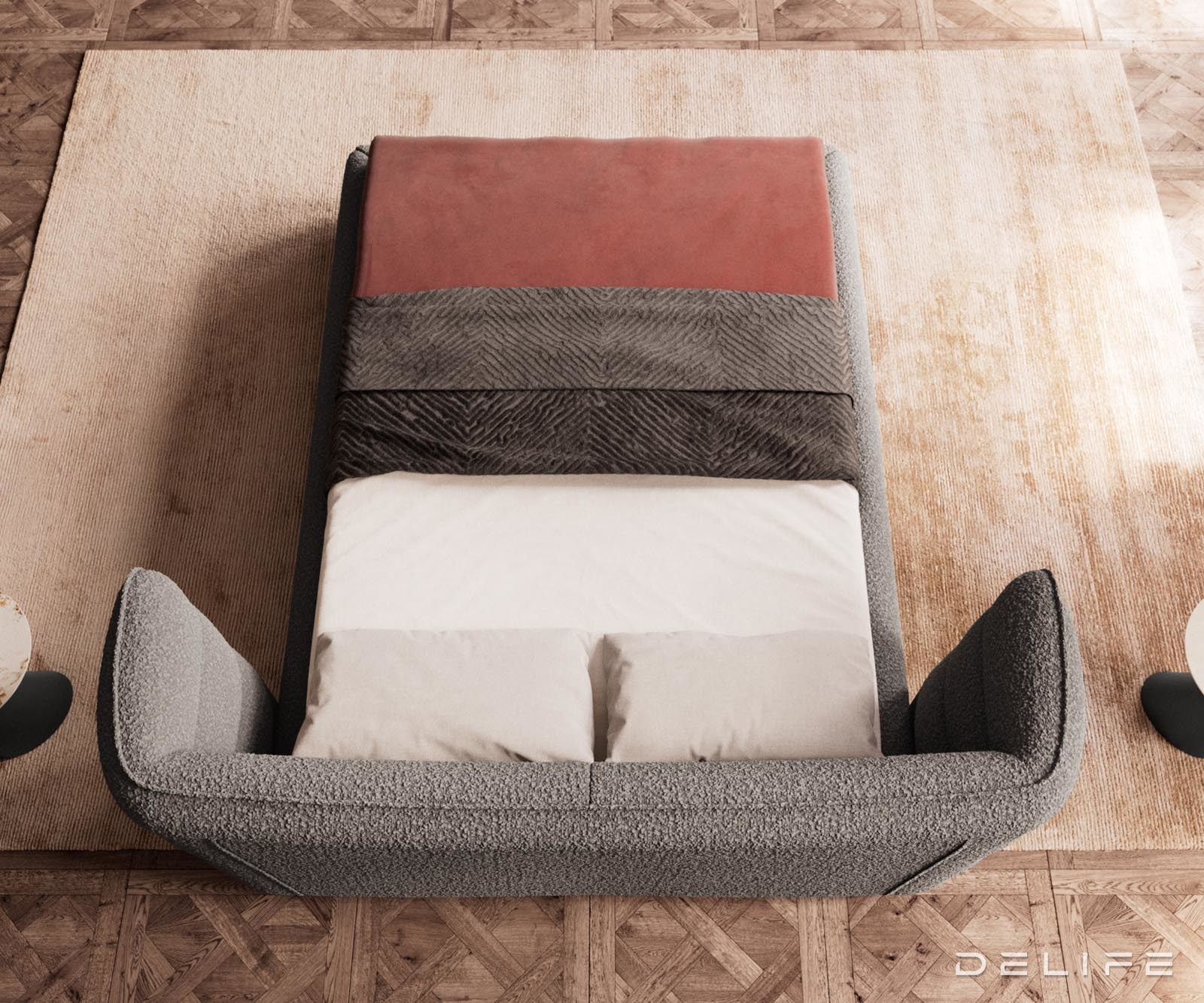 Posteljni okvir Simea, material: Bukle