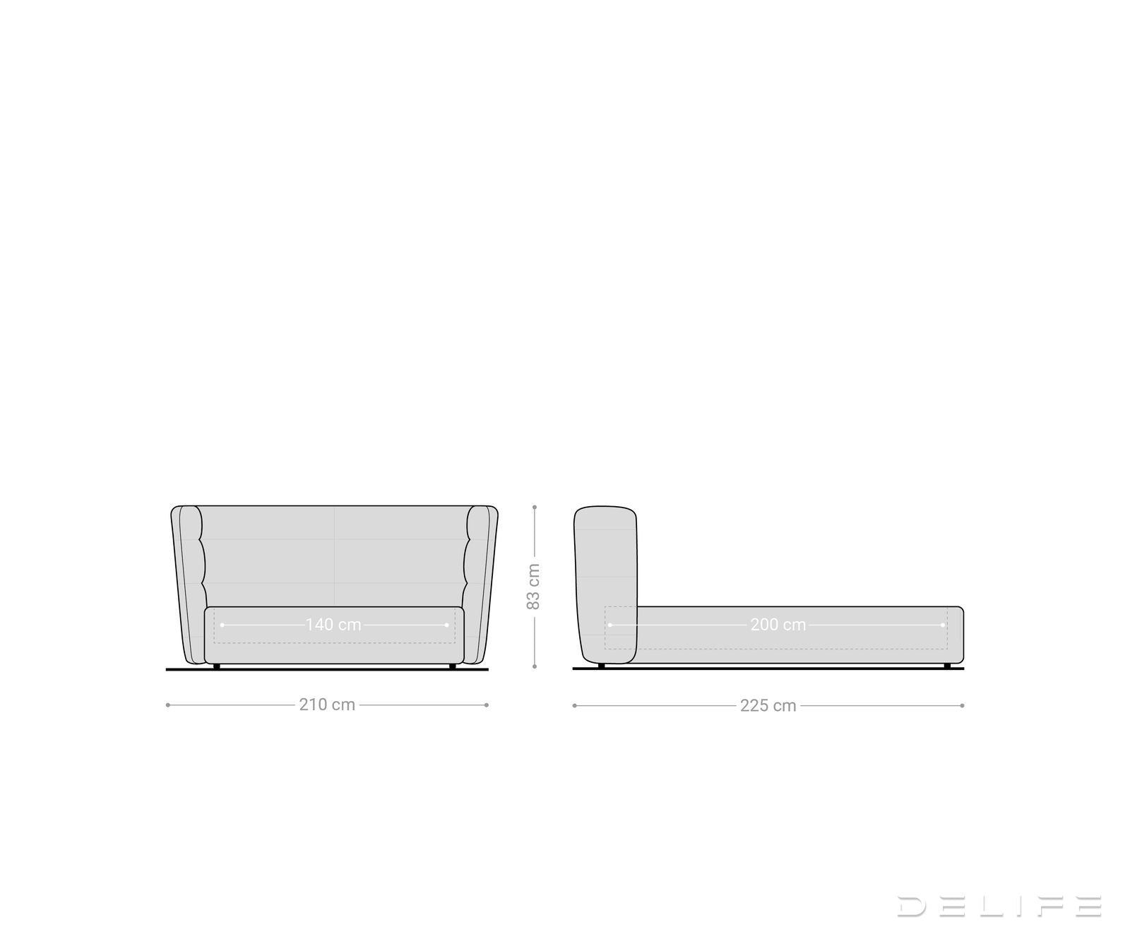 Posteljni okvir Simea, material: Bukle