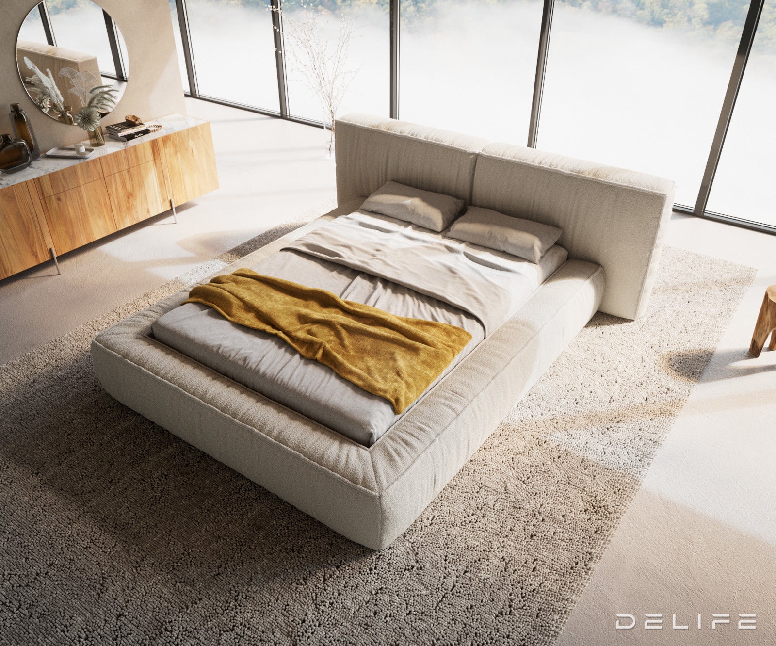 Posteljni okvir Coperti, Material: Bukle