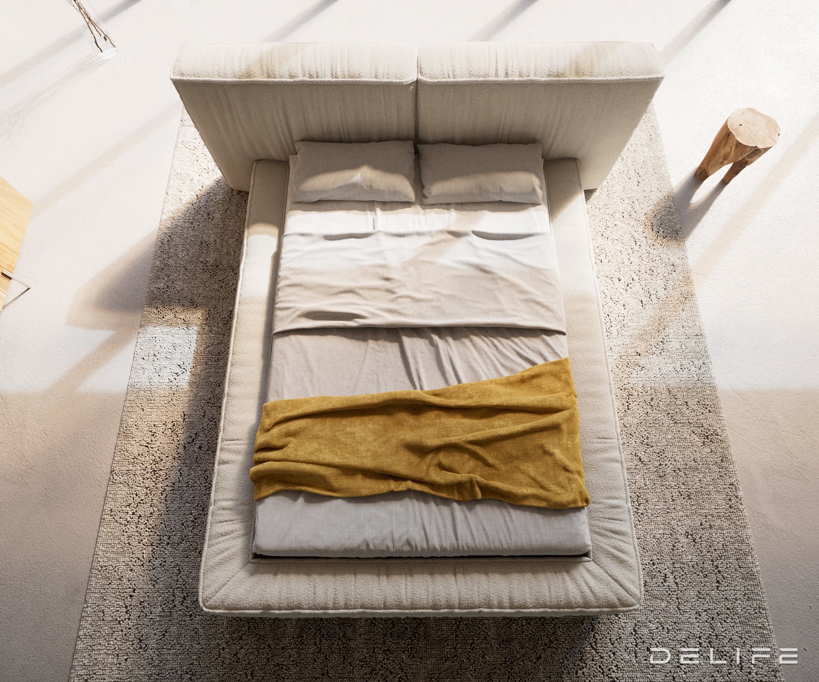 Posteljni okvir Coperti, Material: Bukle