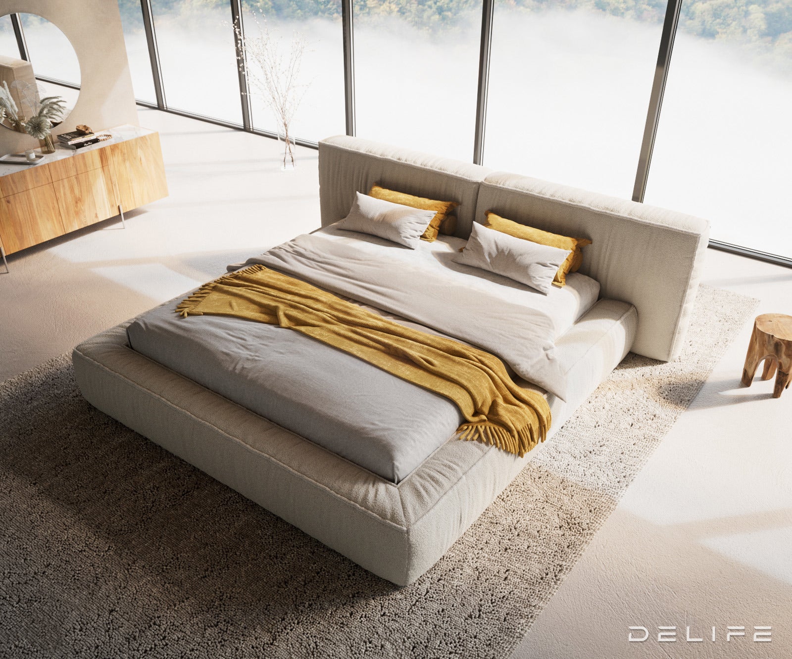 Posteljni okvir Coperti, Material: Bukle