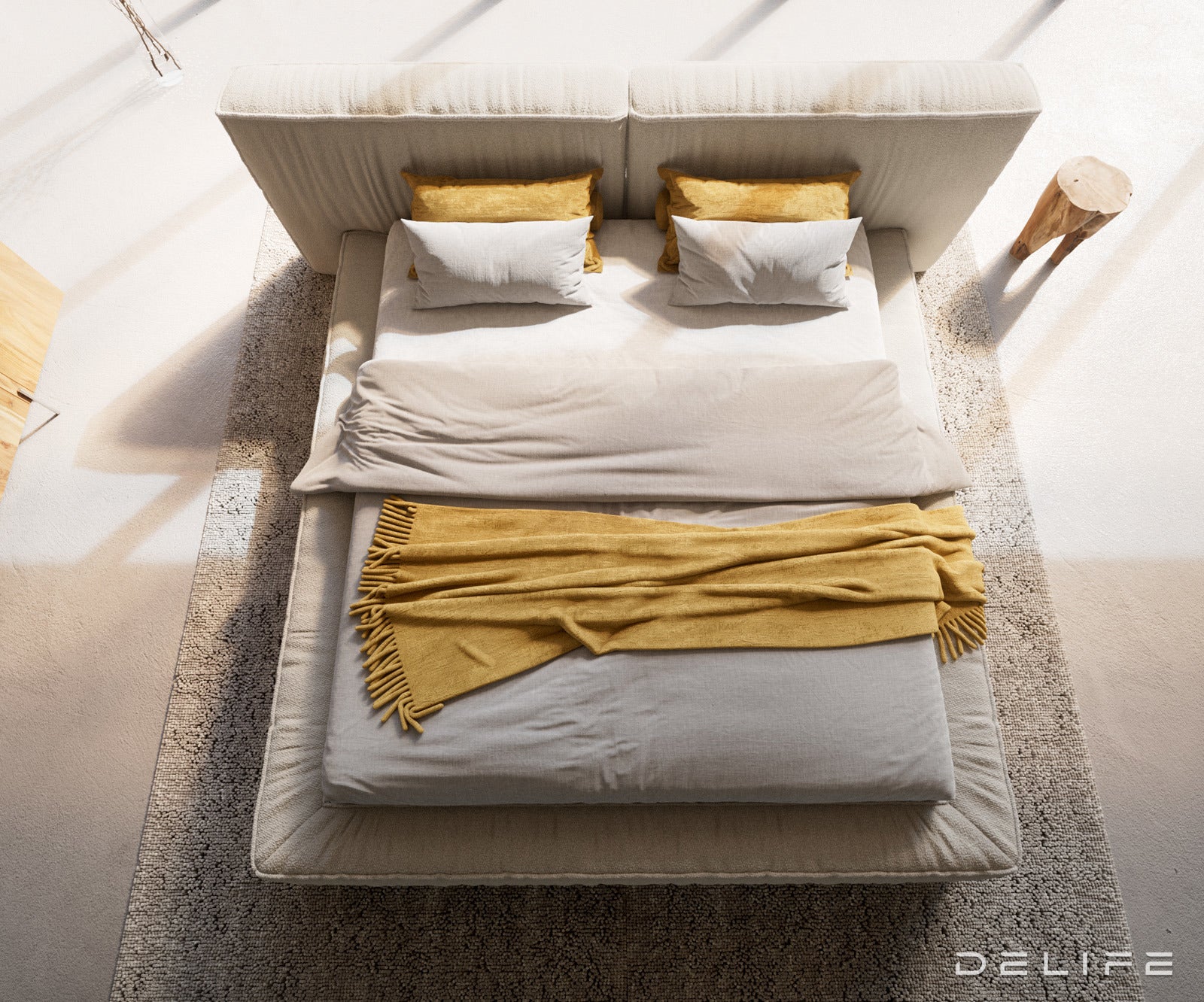 Posteljni okvir Coperti, Material: Bukle